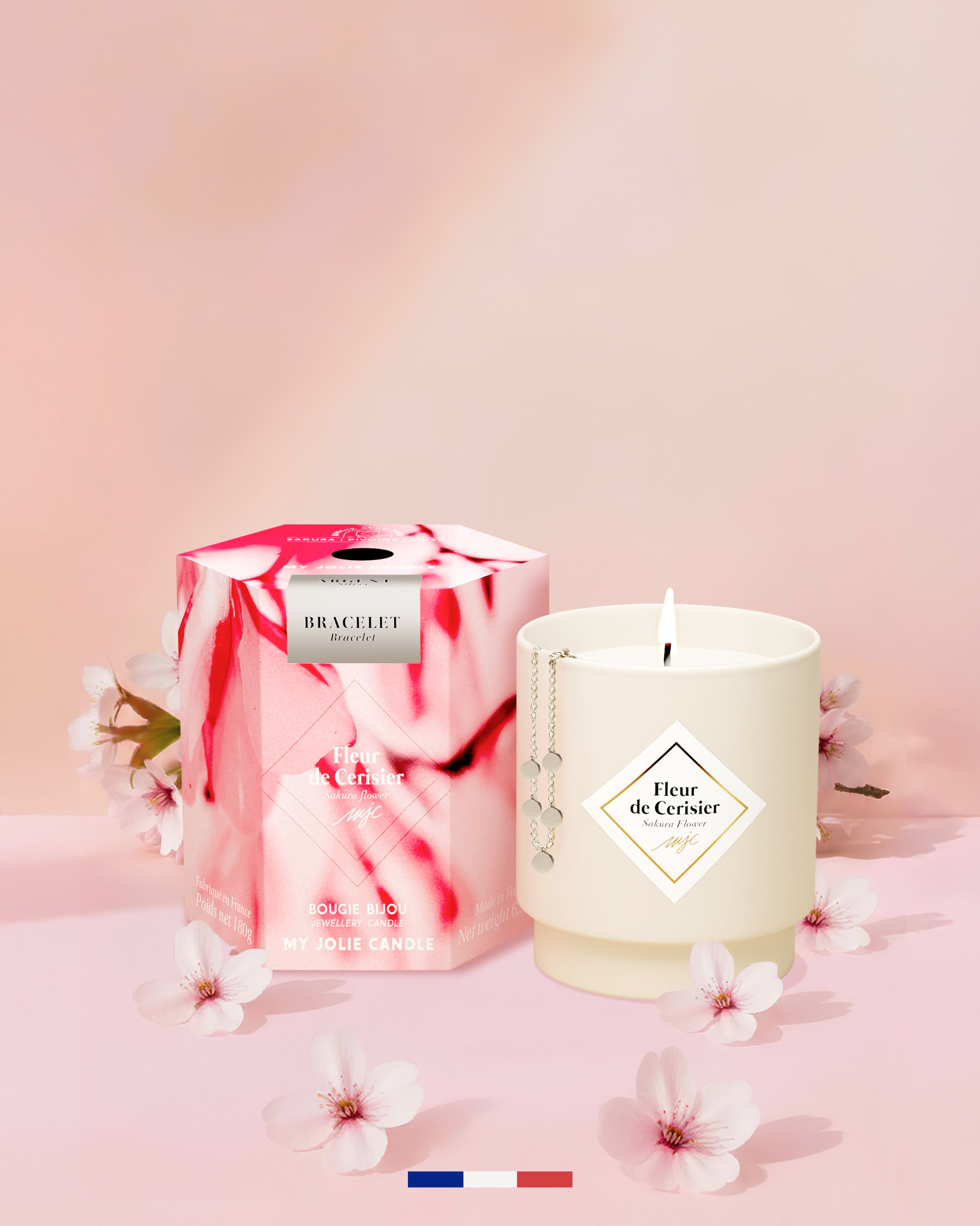 Bougie bijou surprise Fleur de Cerisier