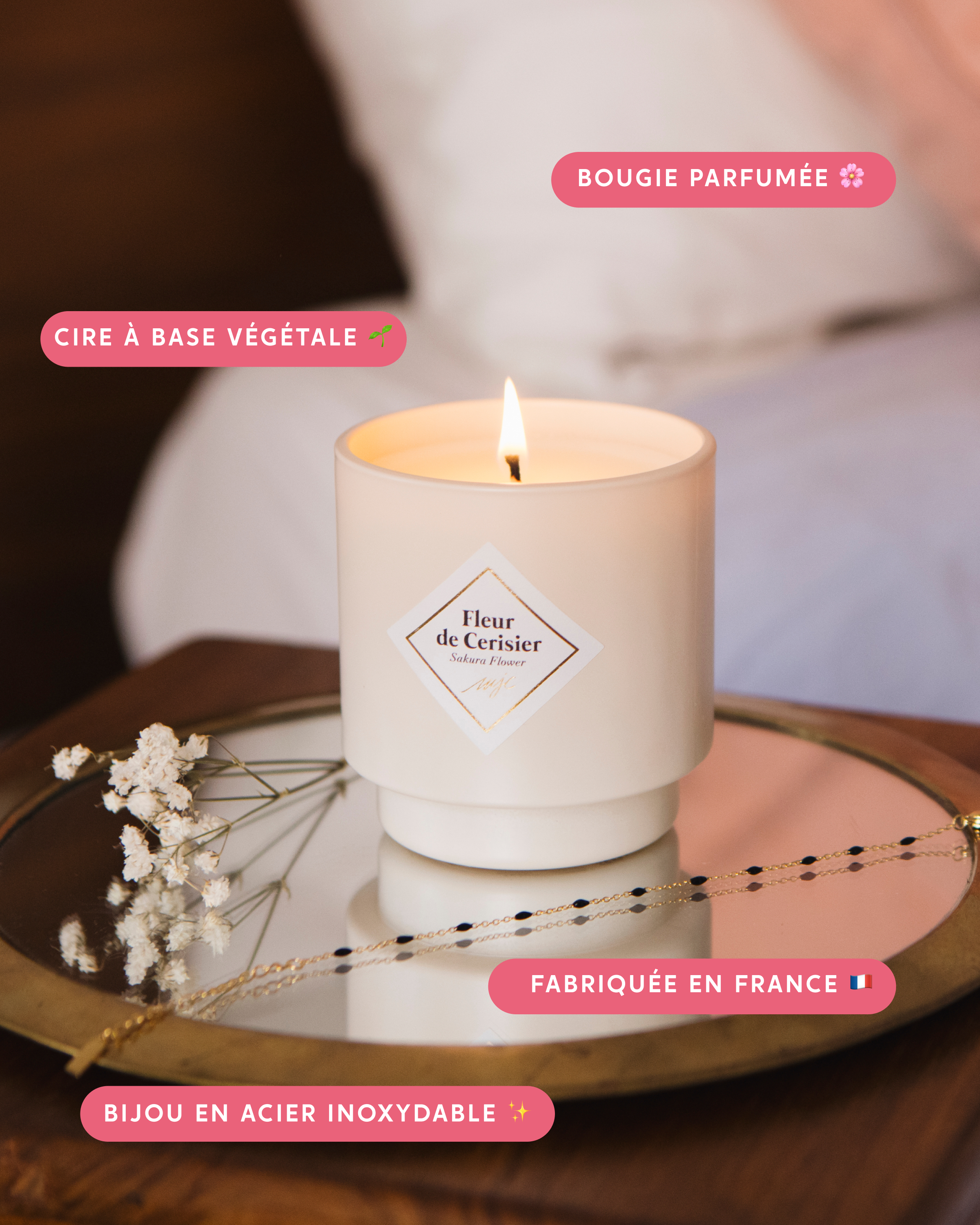 Bougie bijou Fleur de Cerisier
