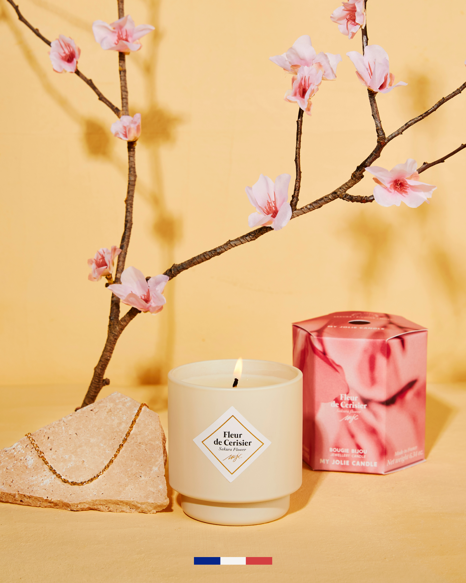 Bougie bijou surprise Fleur de Cerisier