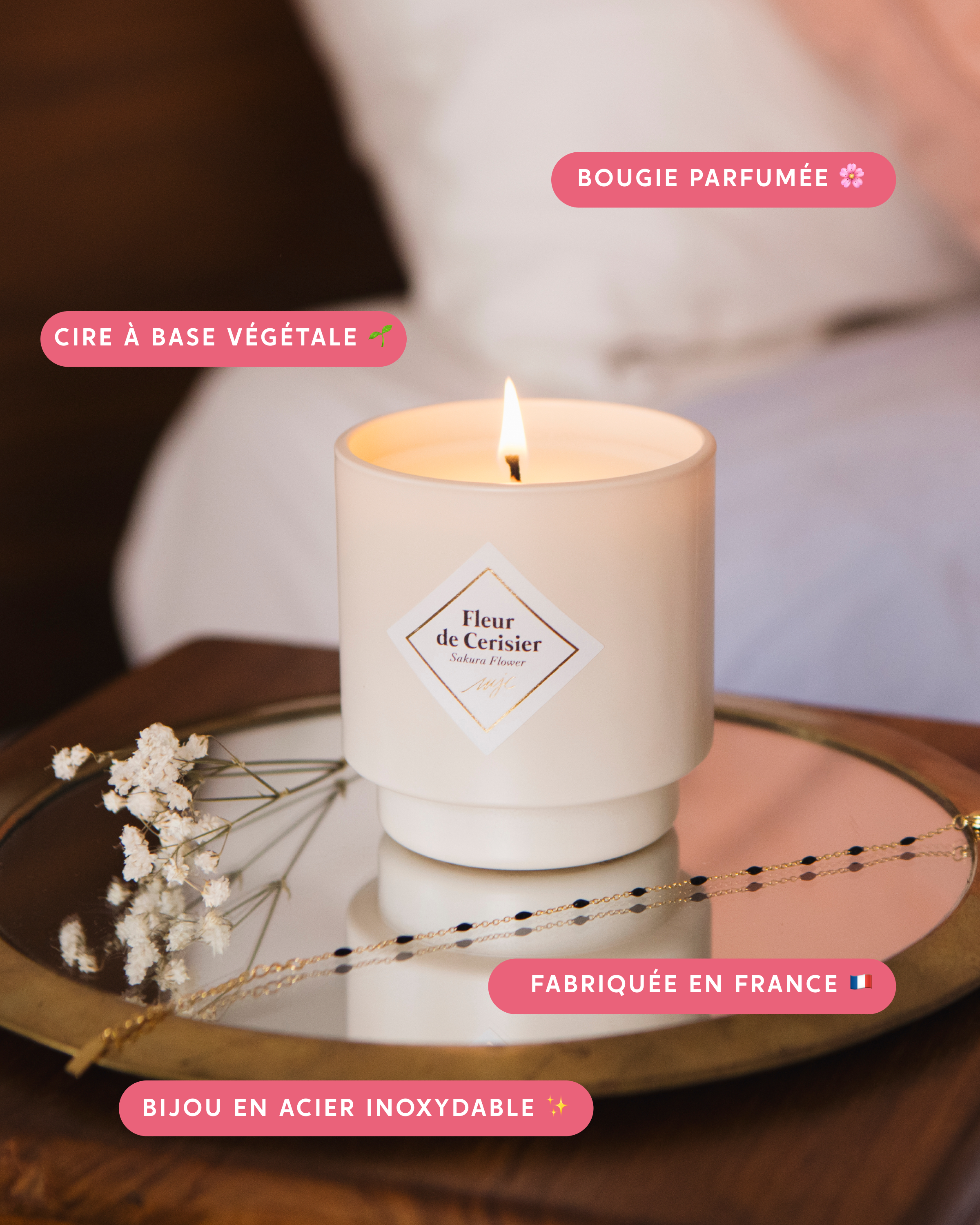 Bougie bijou Fleur de Cerisier