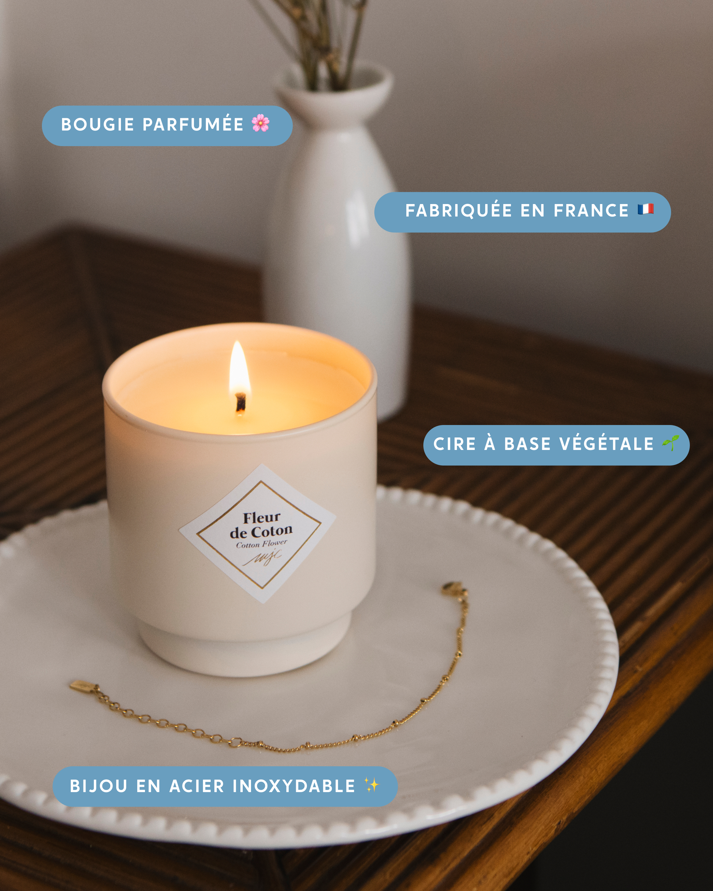 Bougie bijou Fleur de Coton