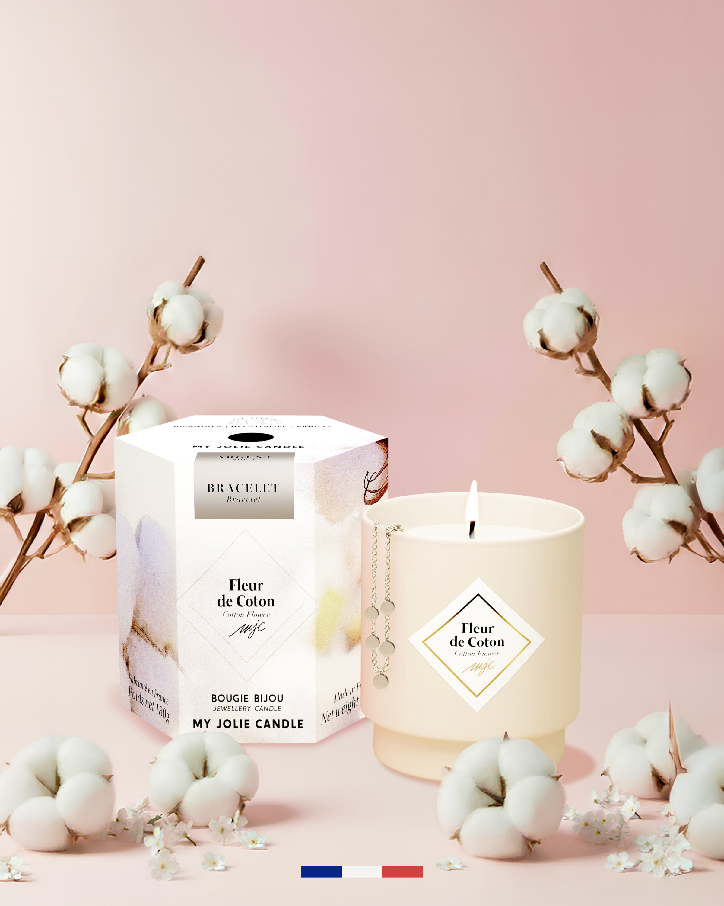 Bougie bijou surprise Fleur de Coton