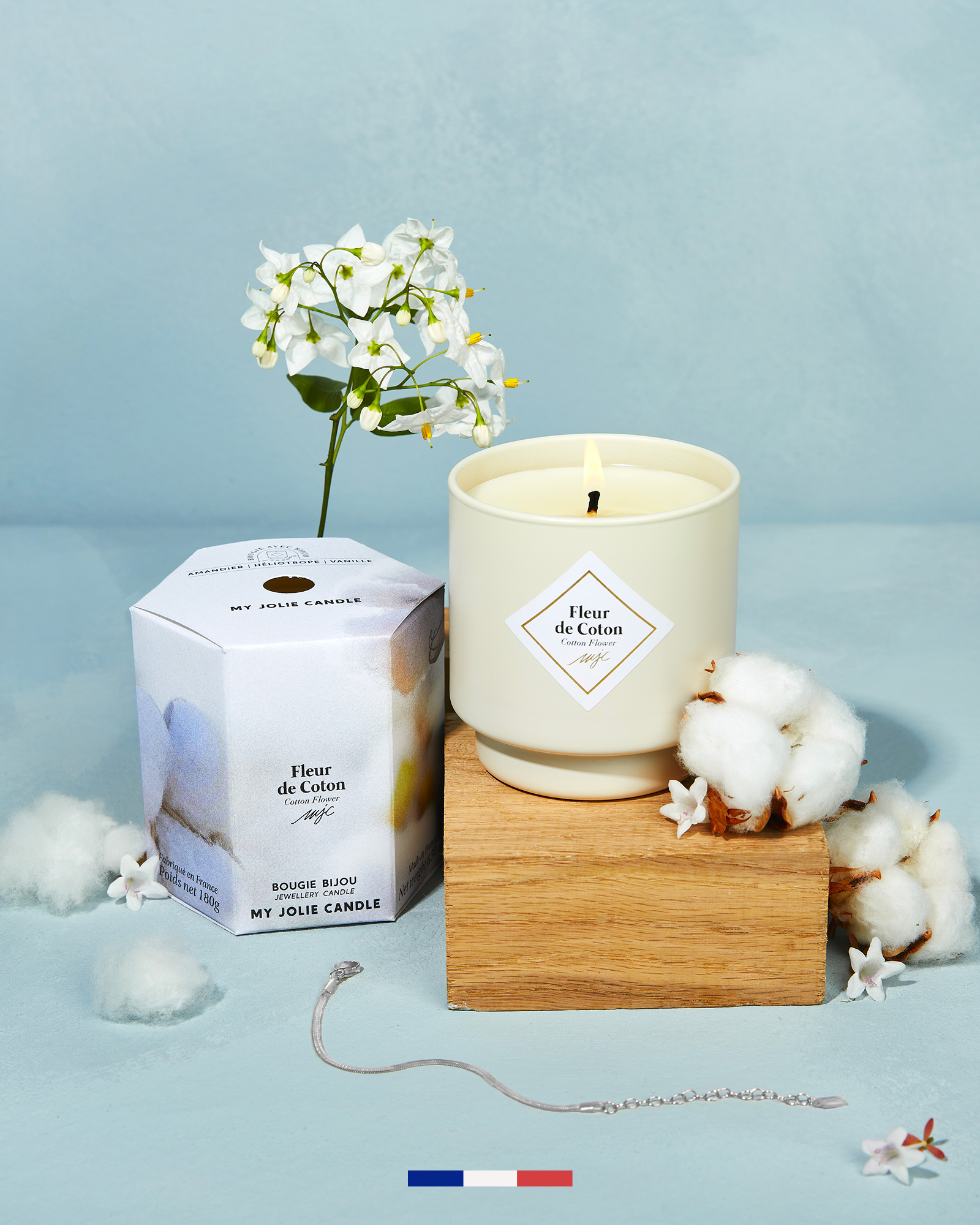 Bougie bijou surprise Fleur de Coton