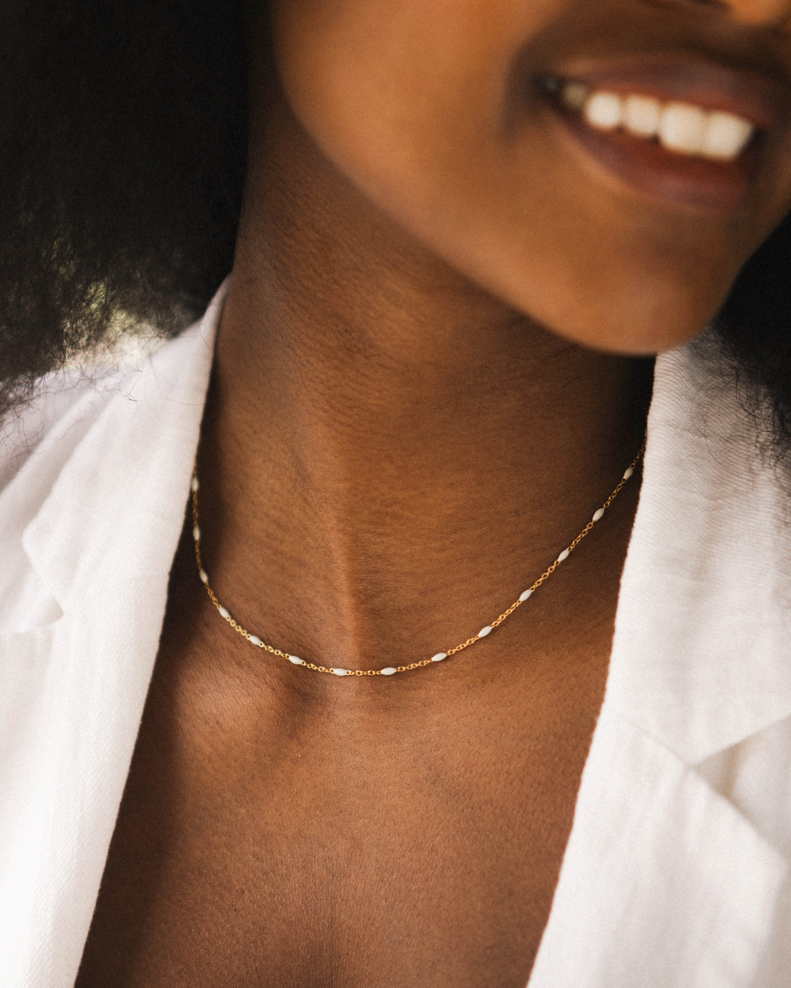 Bougie bijou collier perles