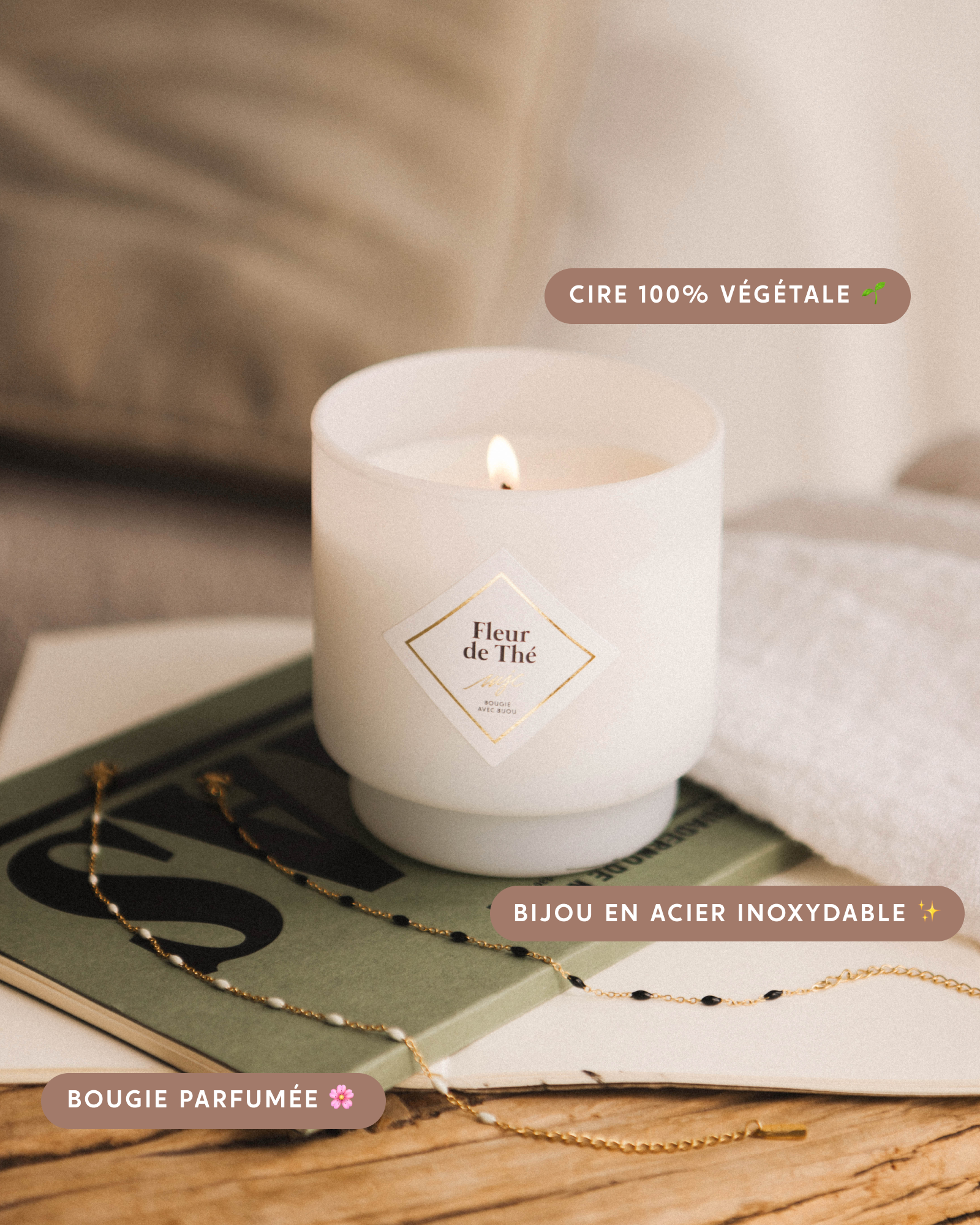 Bougie bijou Fleur de thé