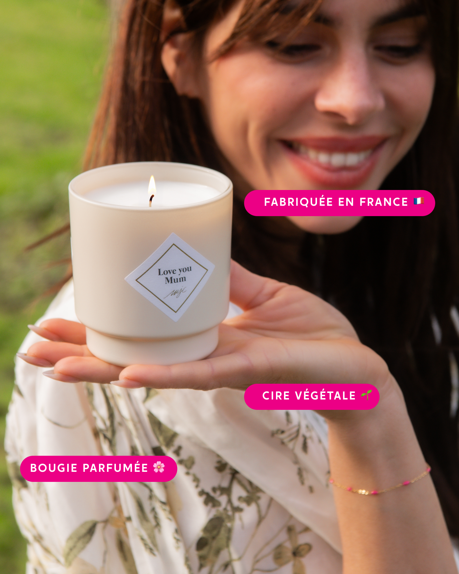 Bougie bijou bracelet Love You Mum