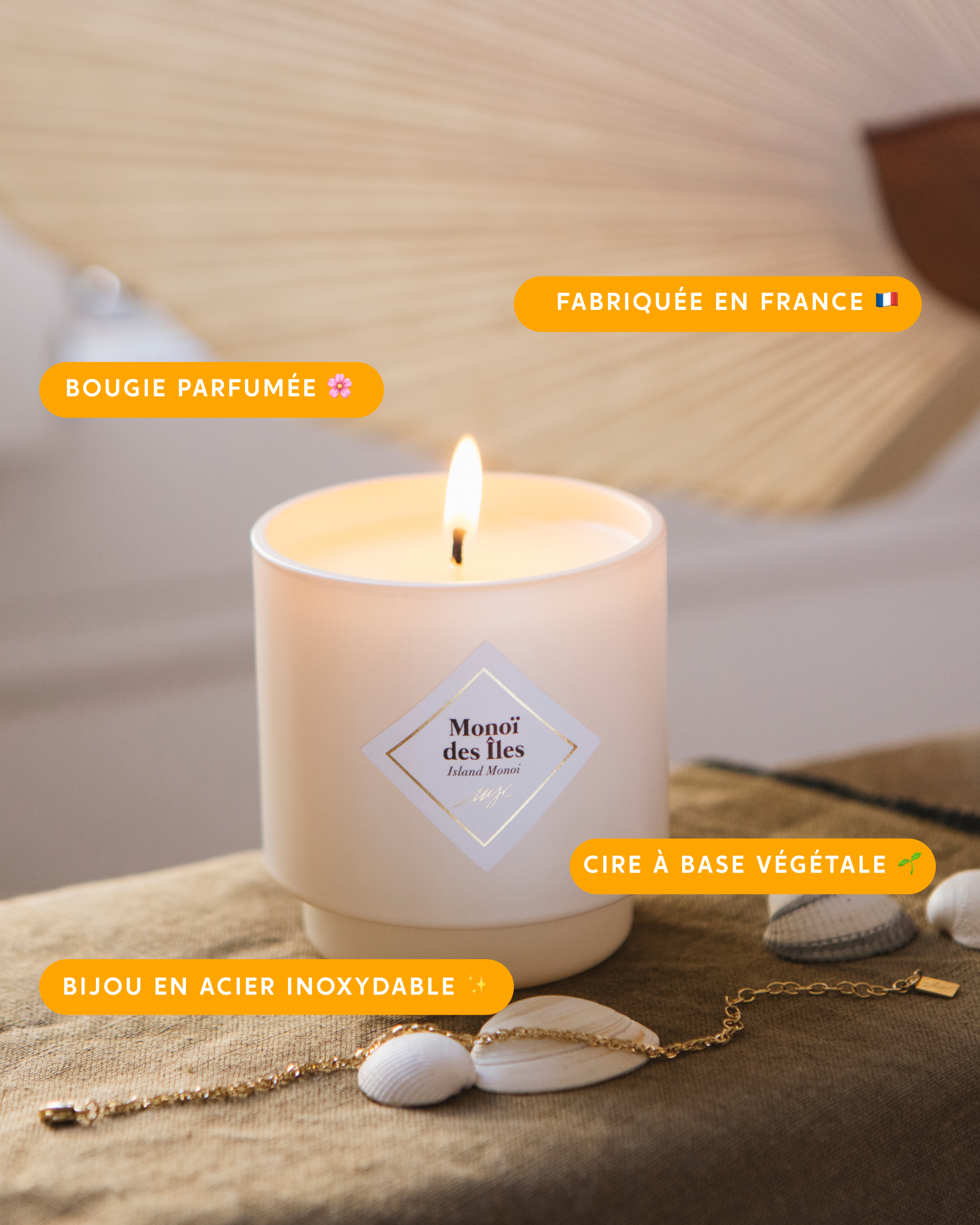 Bougie bijou surprise Monoï des Îles