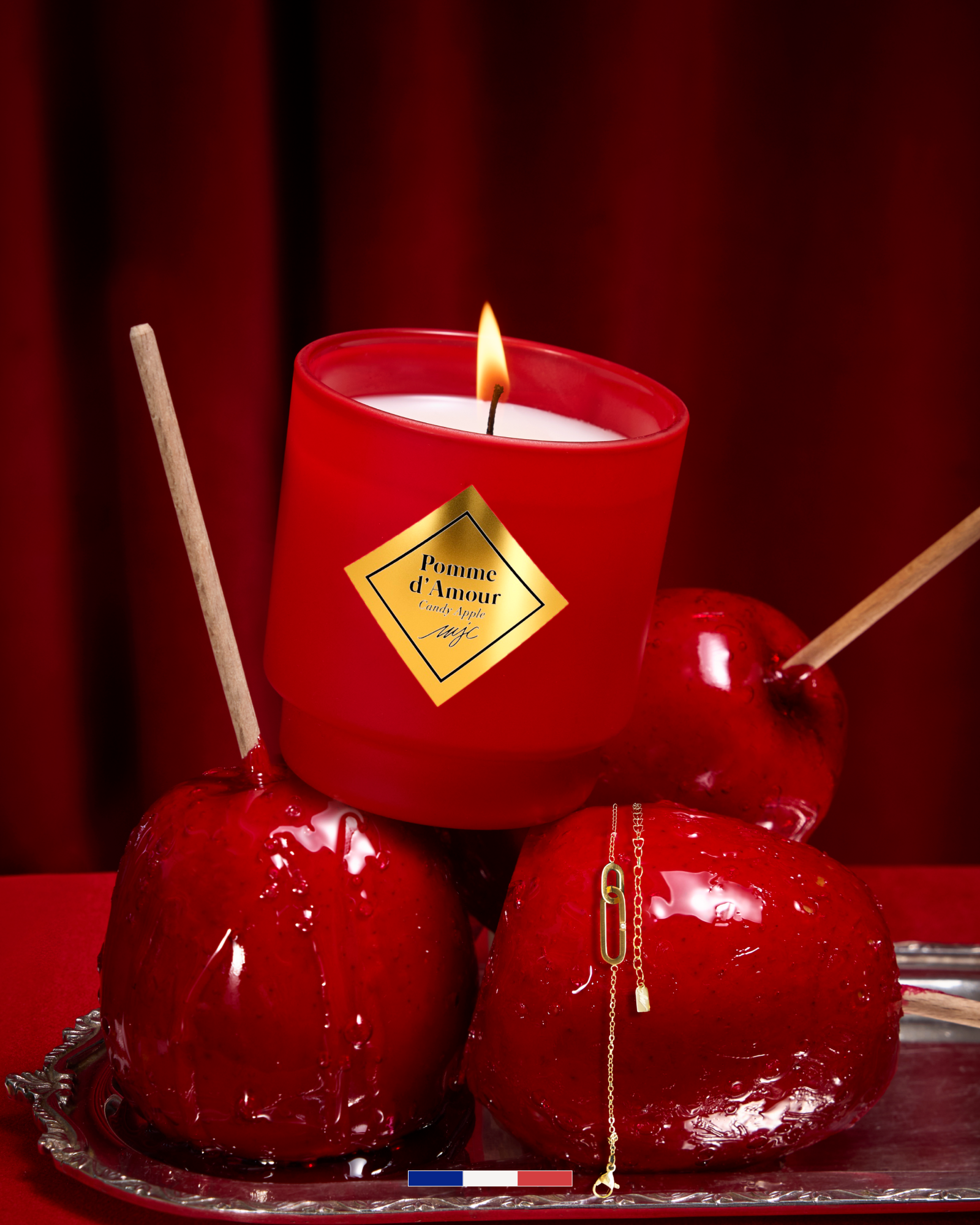 Bougie bijou bracelet Pomme d'Amour