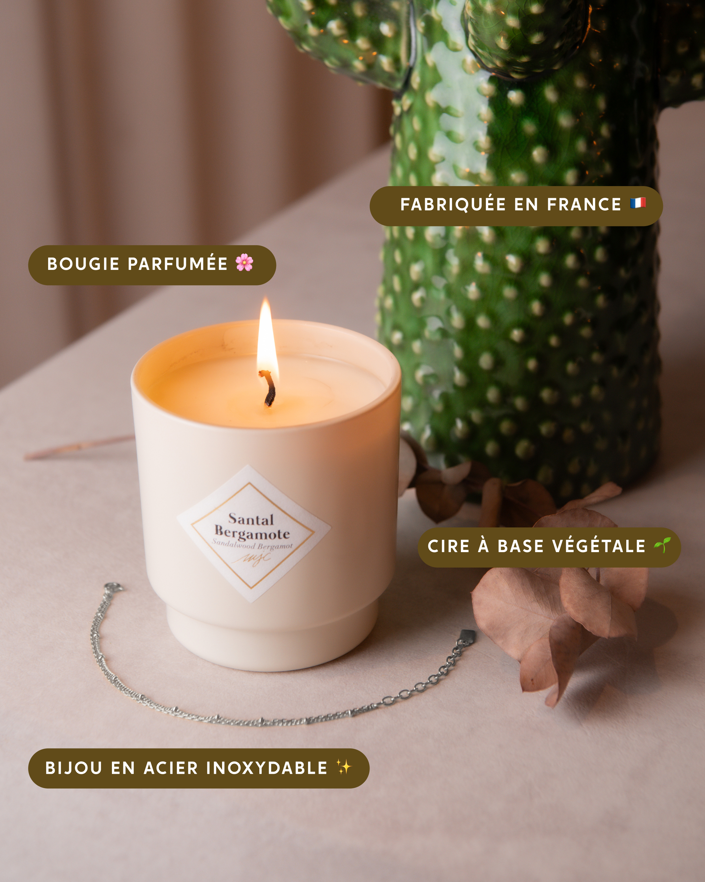 Bougie bijou Santal Bergamote