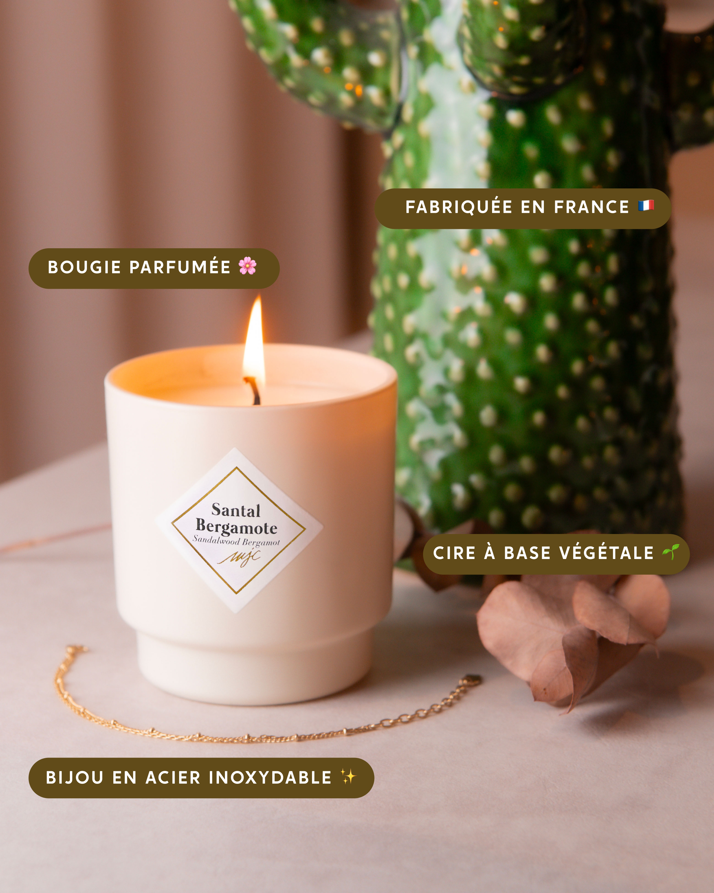 Bougie bijou Santal Bergamote