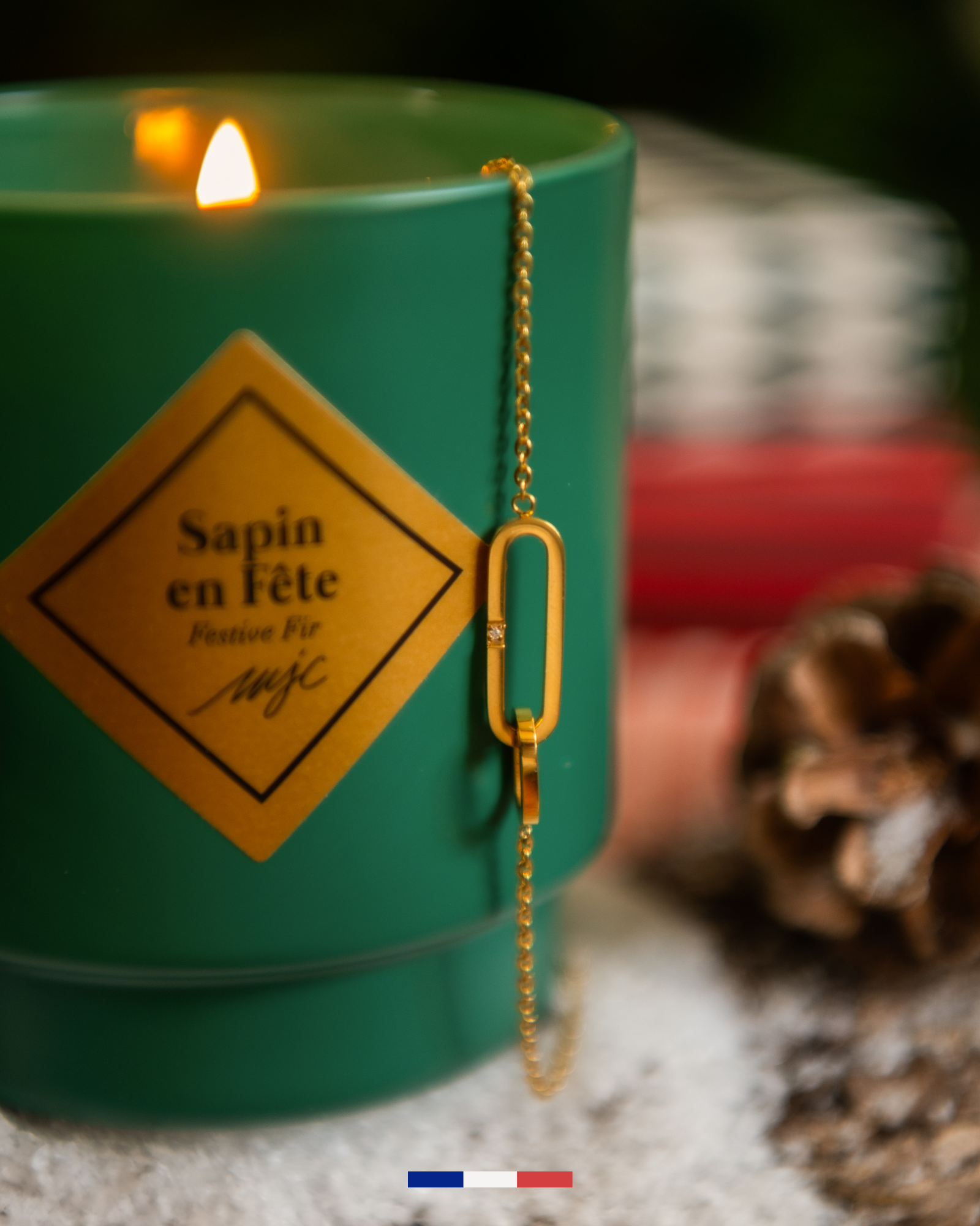 Bougie bijou bracelet Sapin en Fête