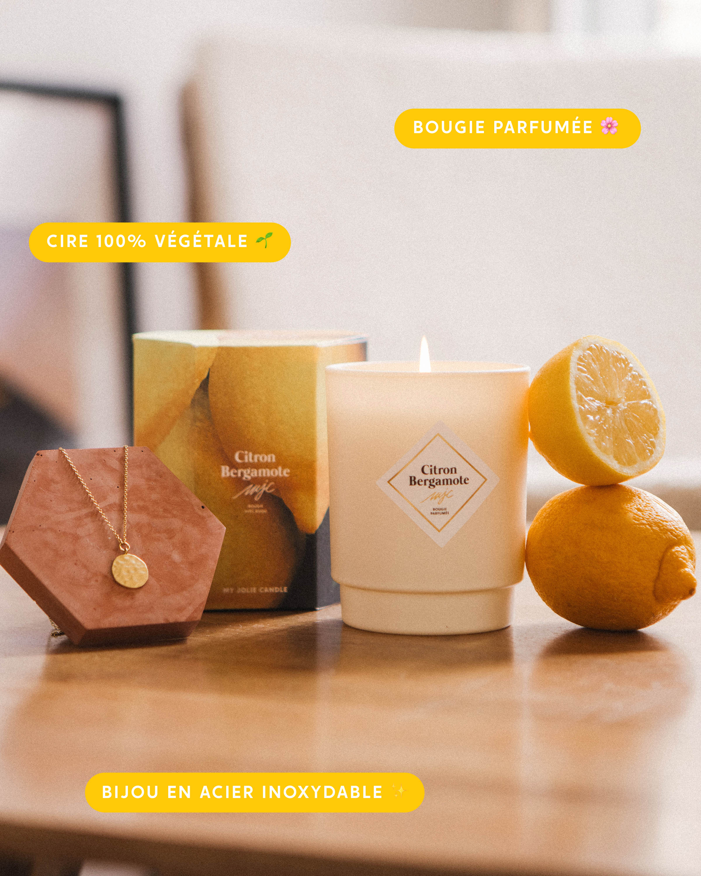 Bougie bijou Citron Bergamote