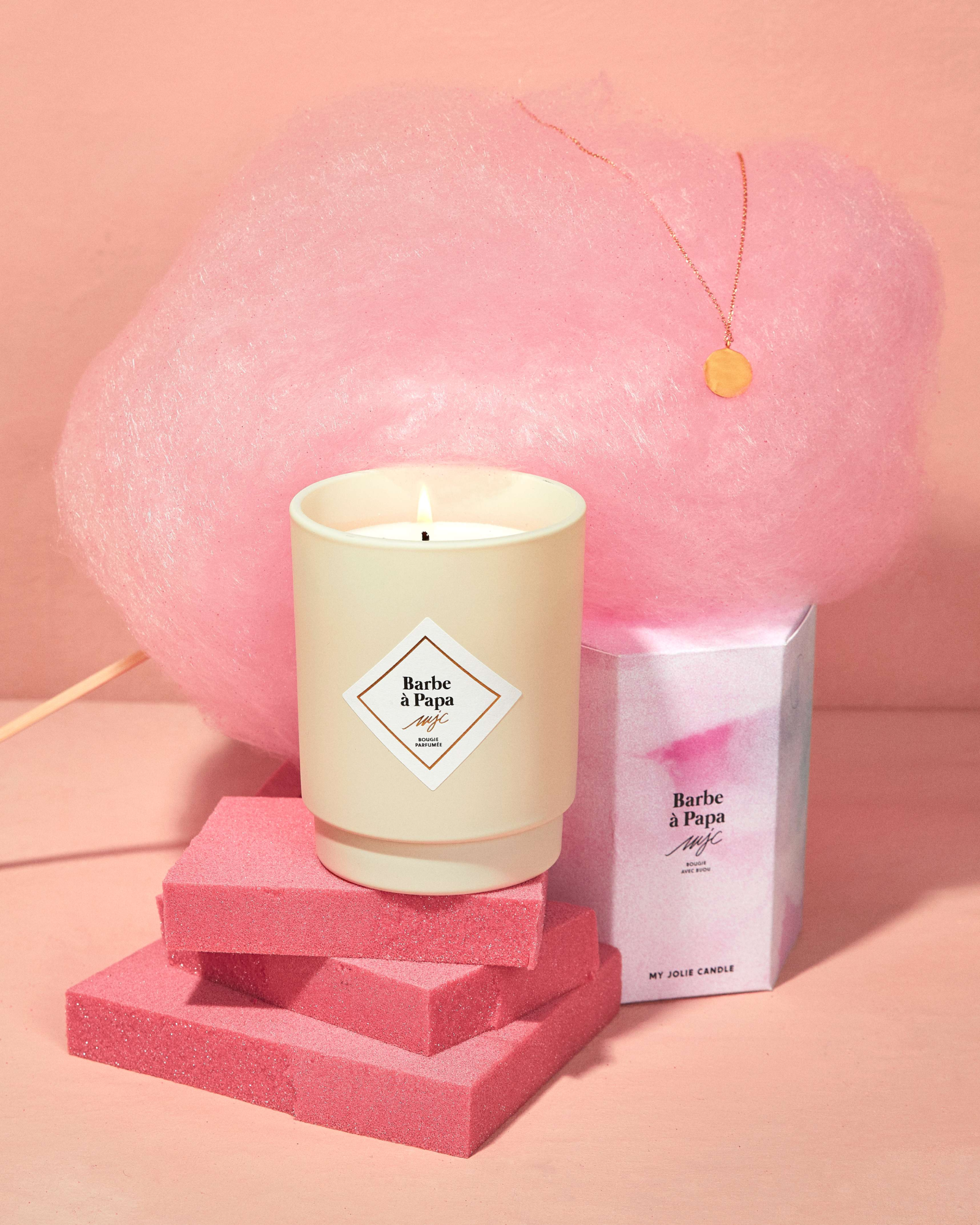 Bougie bijou Barbe à Papa