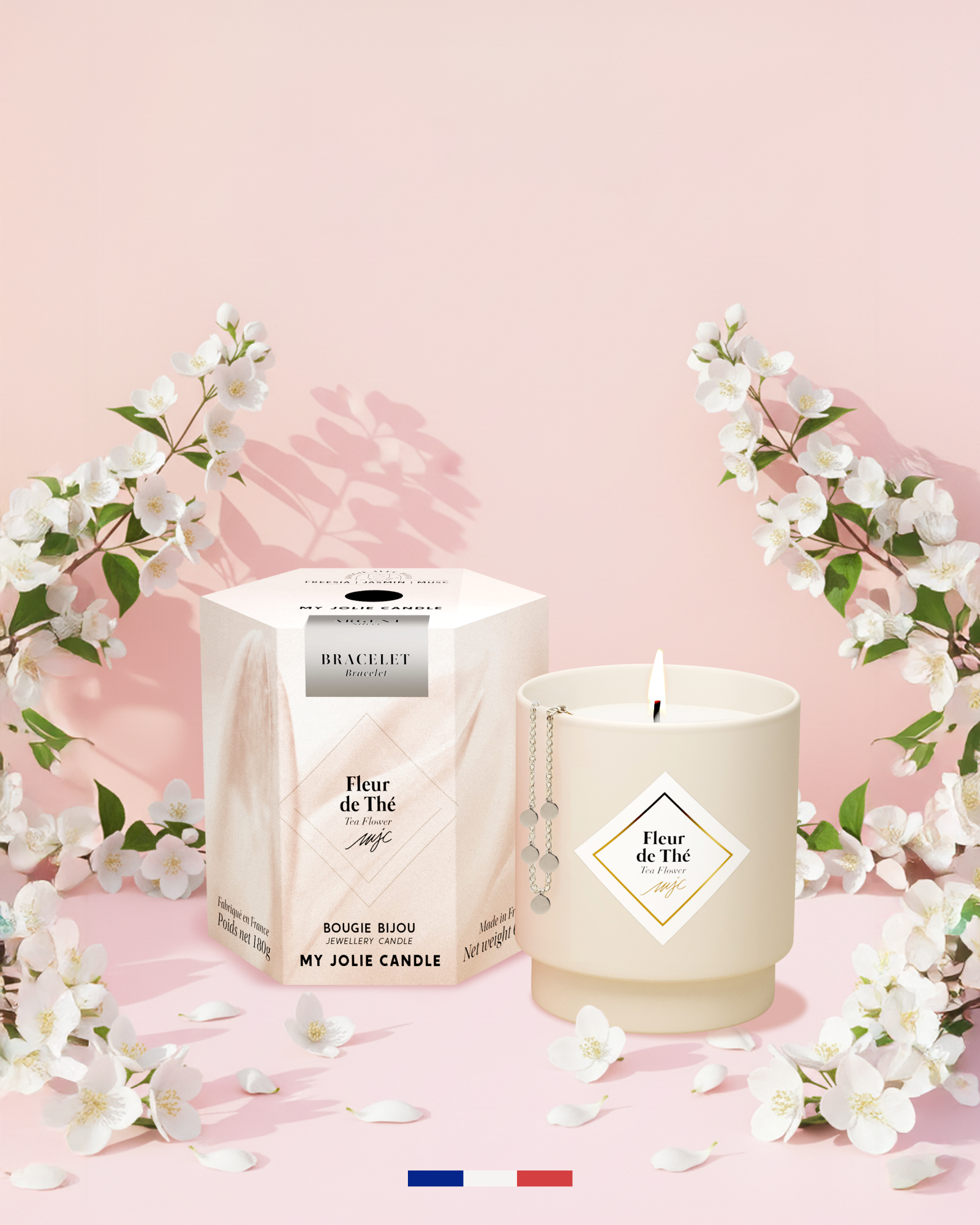 Bougie bijou surprise Fleur de Thé