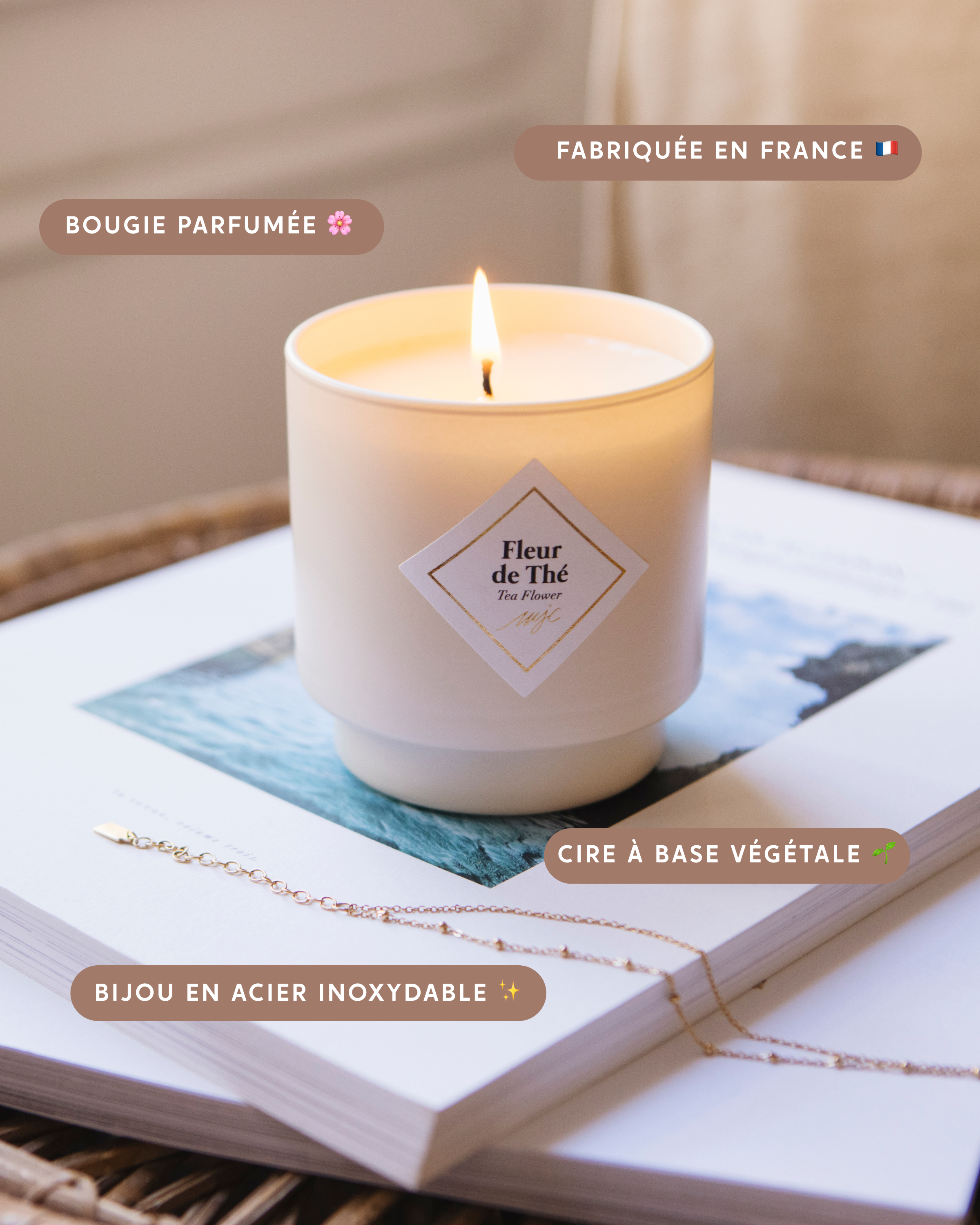 Bougie bijou Fleur de Thé