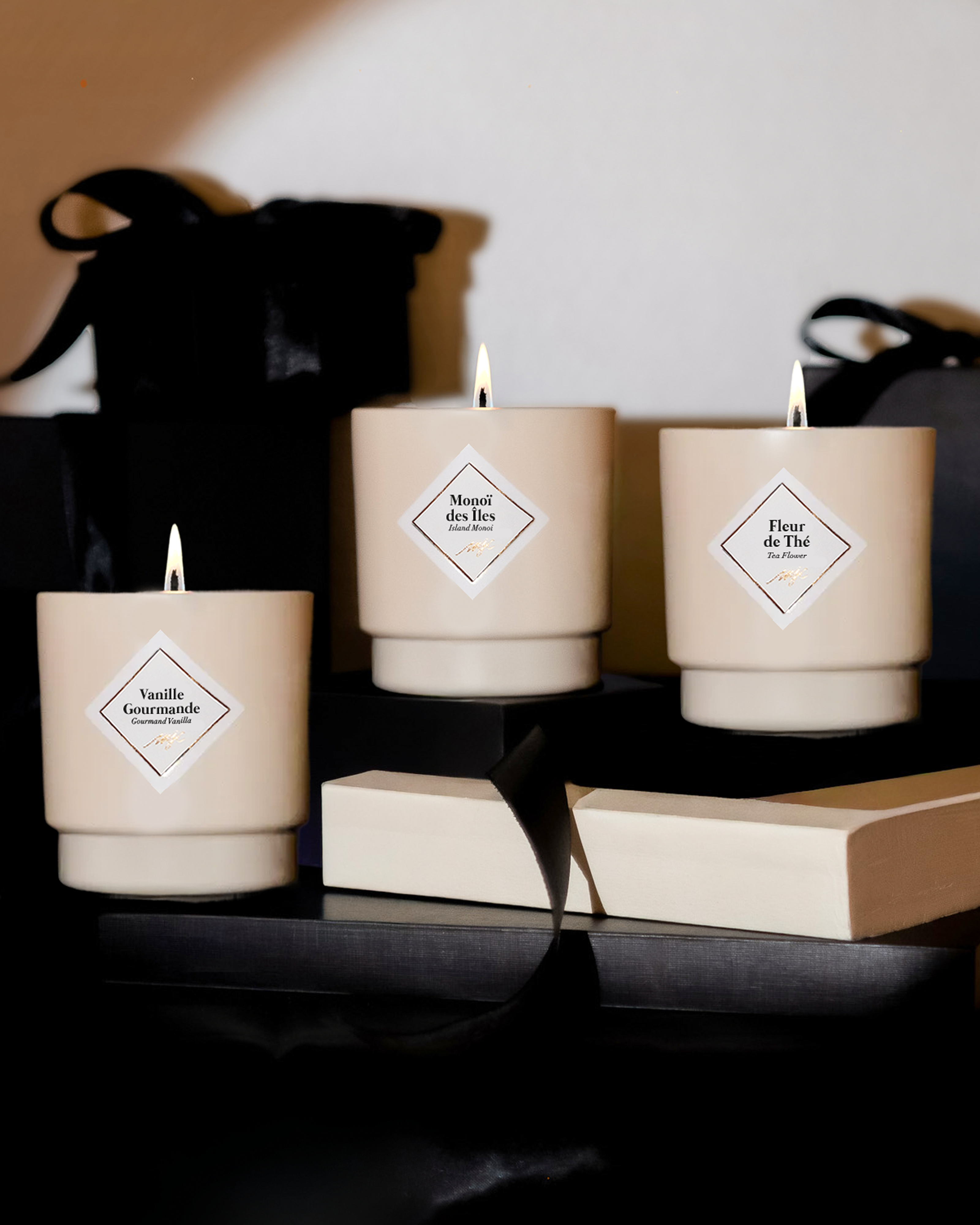 Trio bougies classiques parfumées