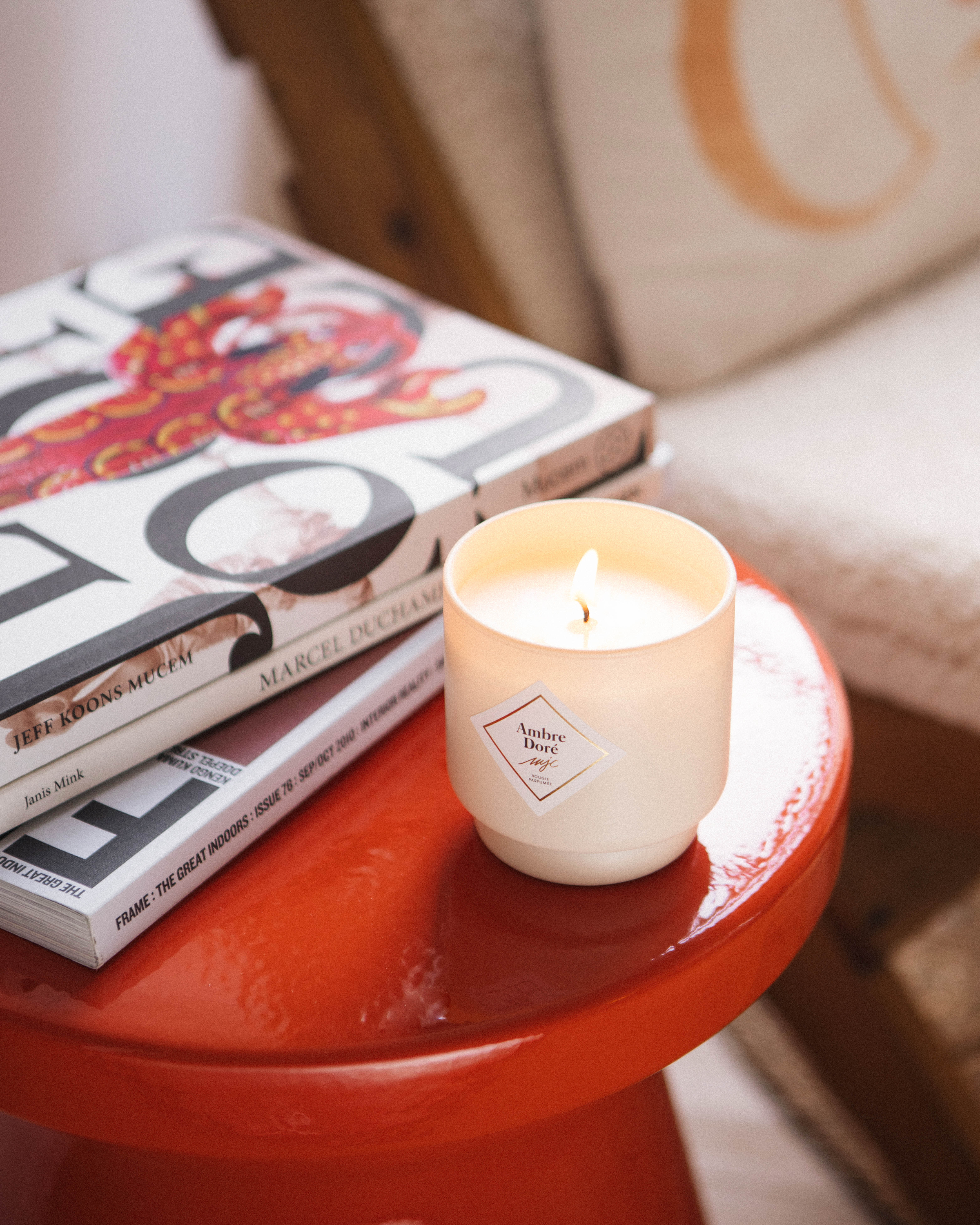 Trio bougies Ambre Doré