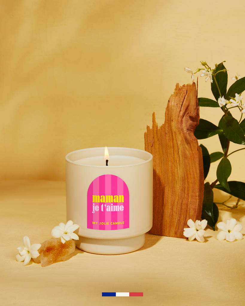 MY JOLIE CANDLE - Bougie Parfumée Fleur de Cerisier - Cire Naturelle et Végétale - Made in France - Mèche Coton - 36h de combustion - Cadeau Noël Femme Maman