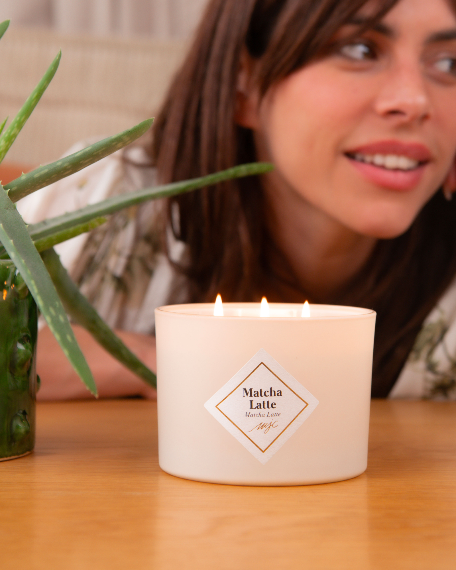 Grande bougie Matcha Latte