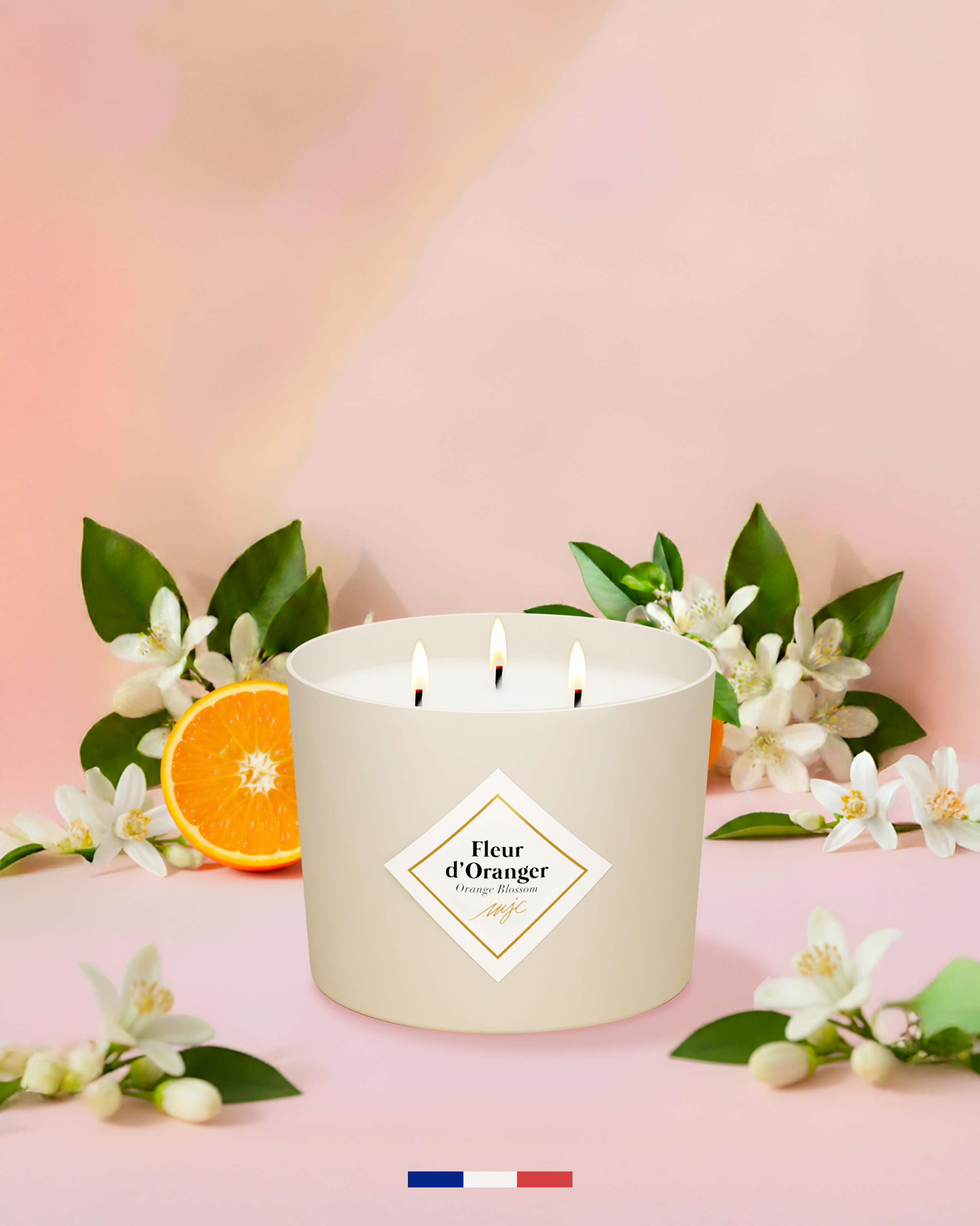 Grande bougie Fleur d'Oranger