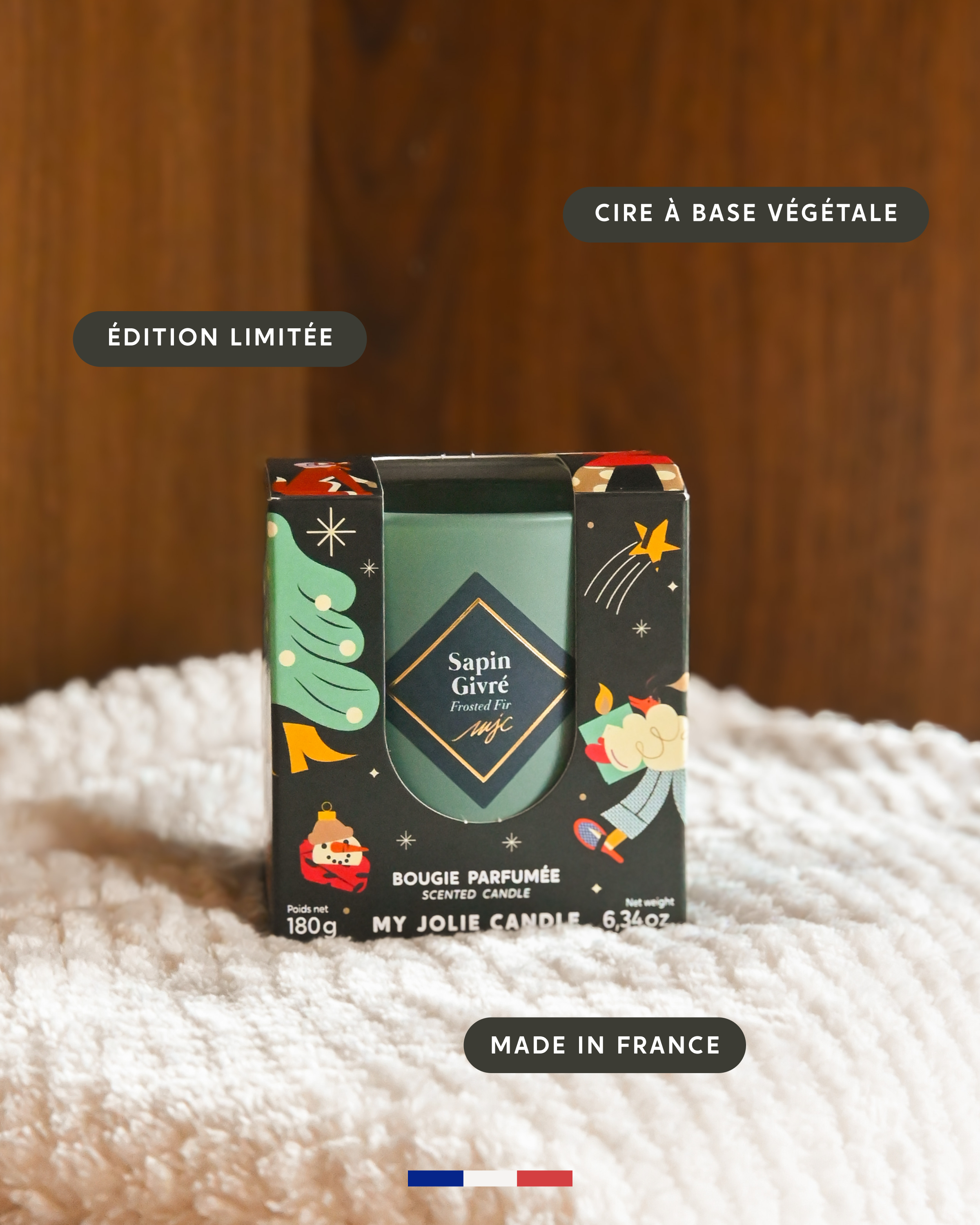Bougie Sapin Givré