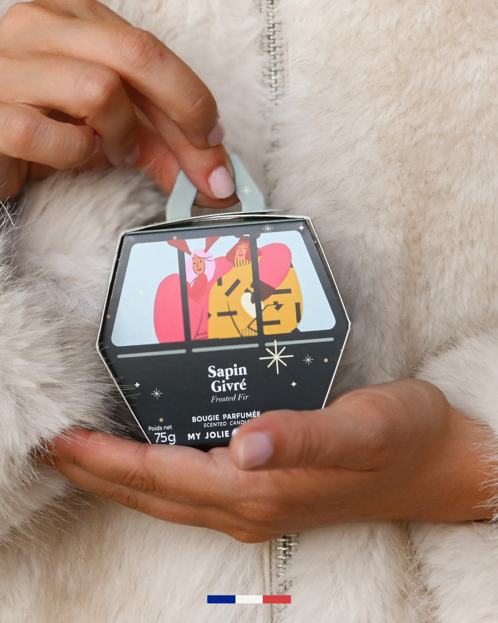 Petite bougie Sapin Givré