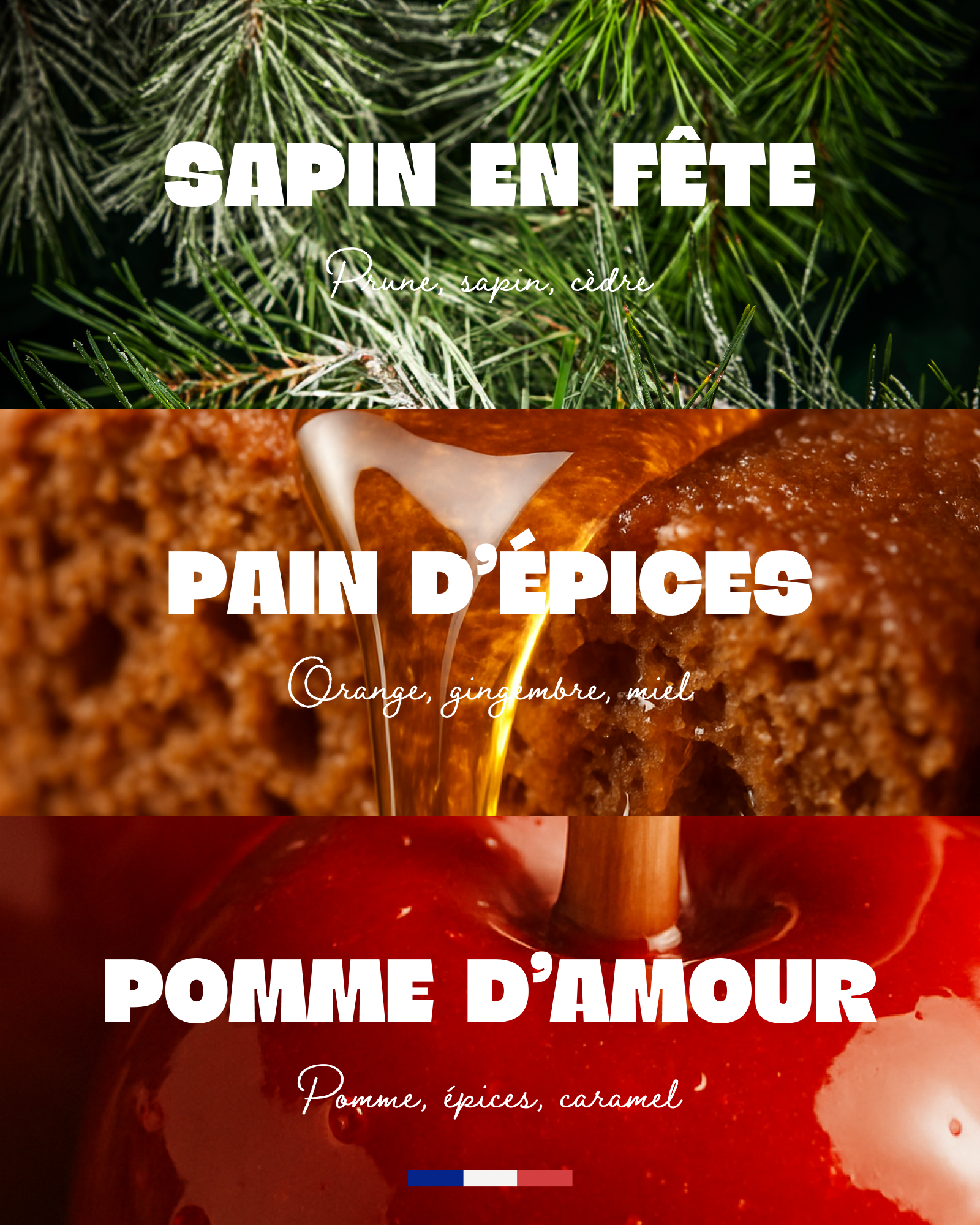 Coffret trio bougies de Noël