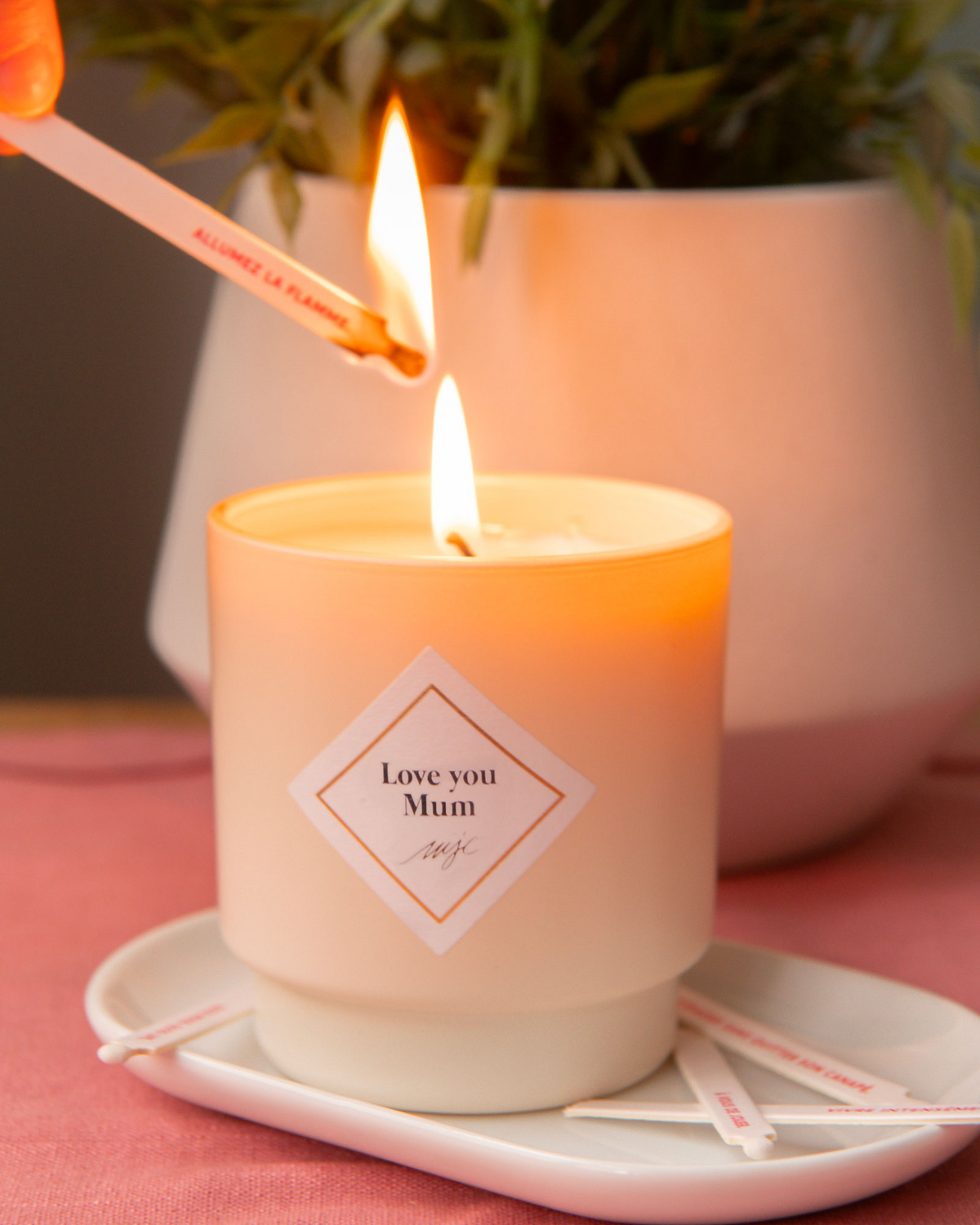 Bougie bijou "Love You Mum" et accessoires