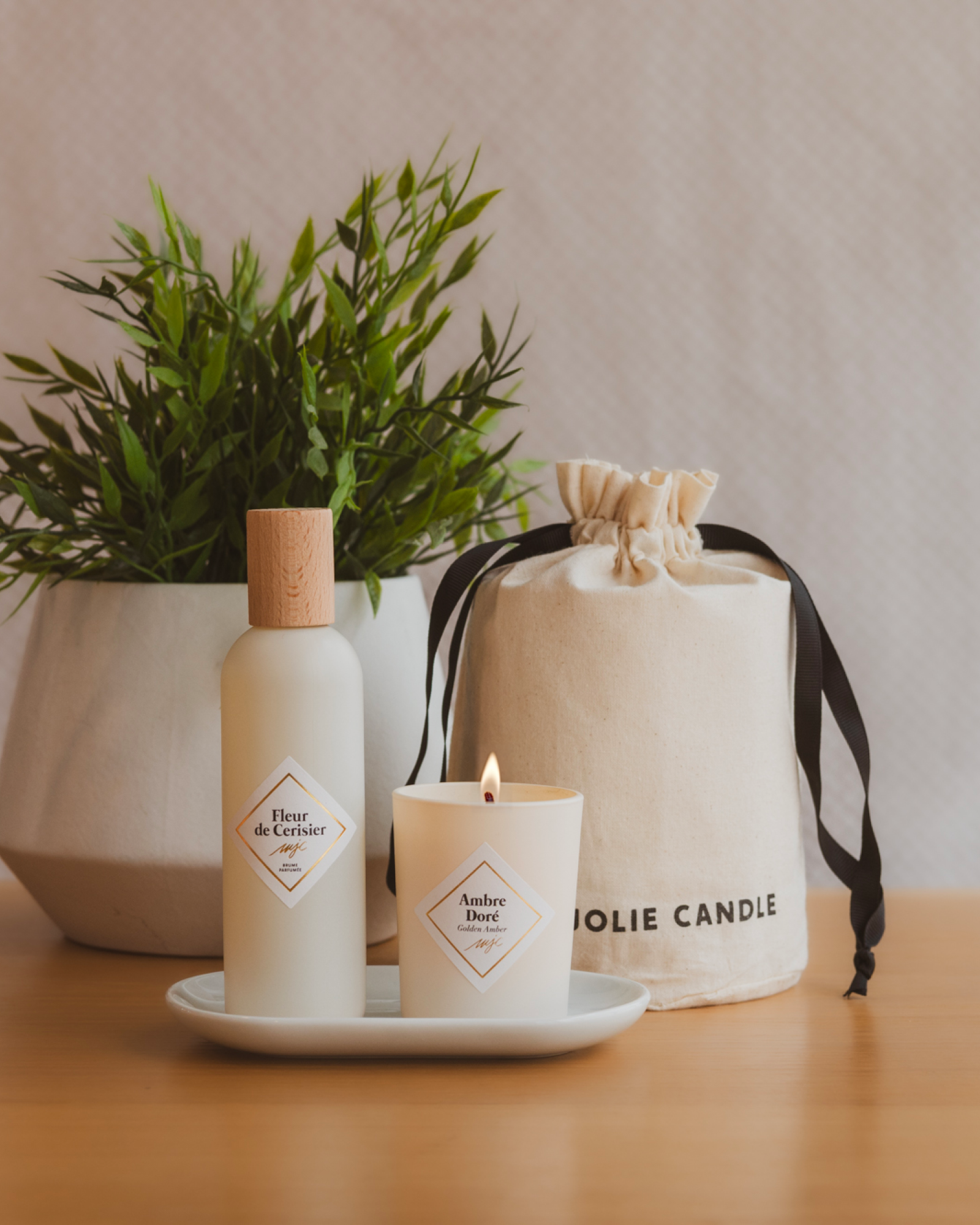 Duo petite bougie et spray parfumés