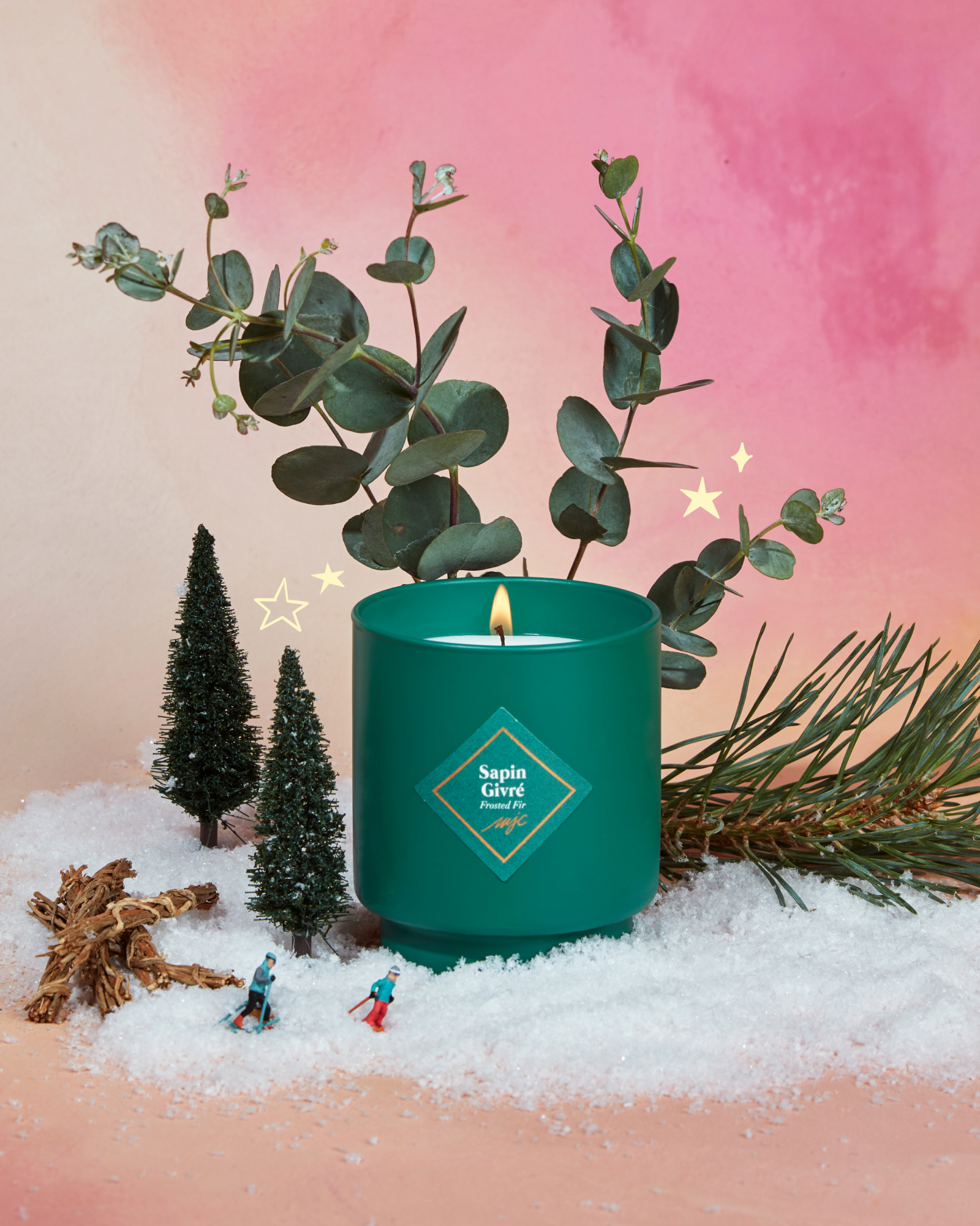 Bougie Sapin Givré