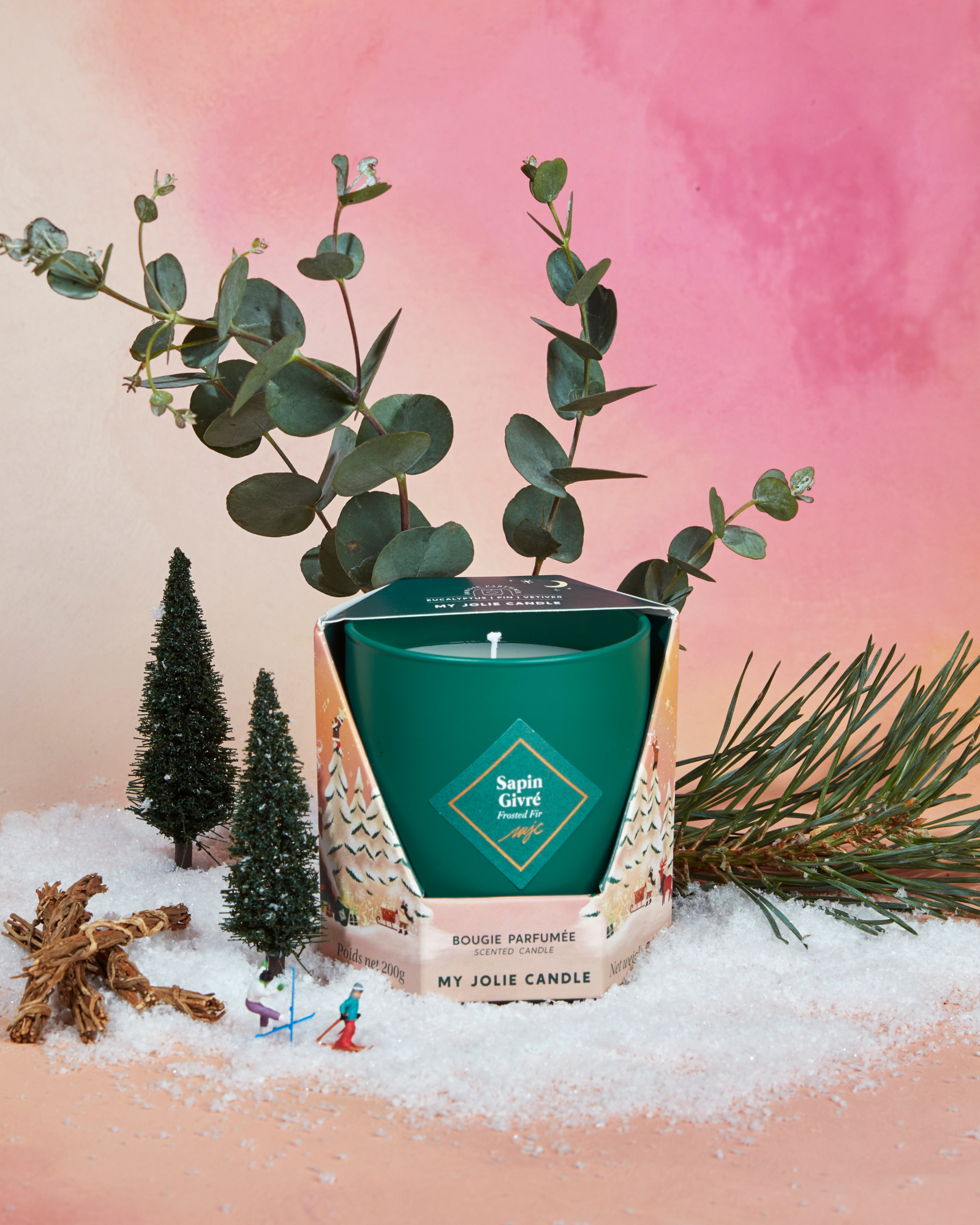 Bougie Sapin Givré