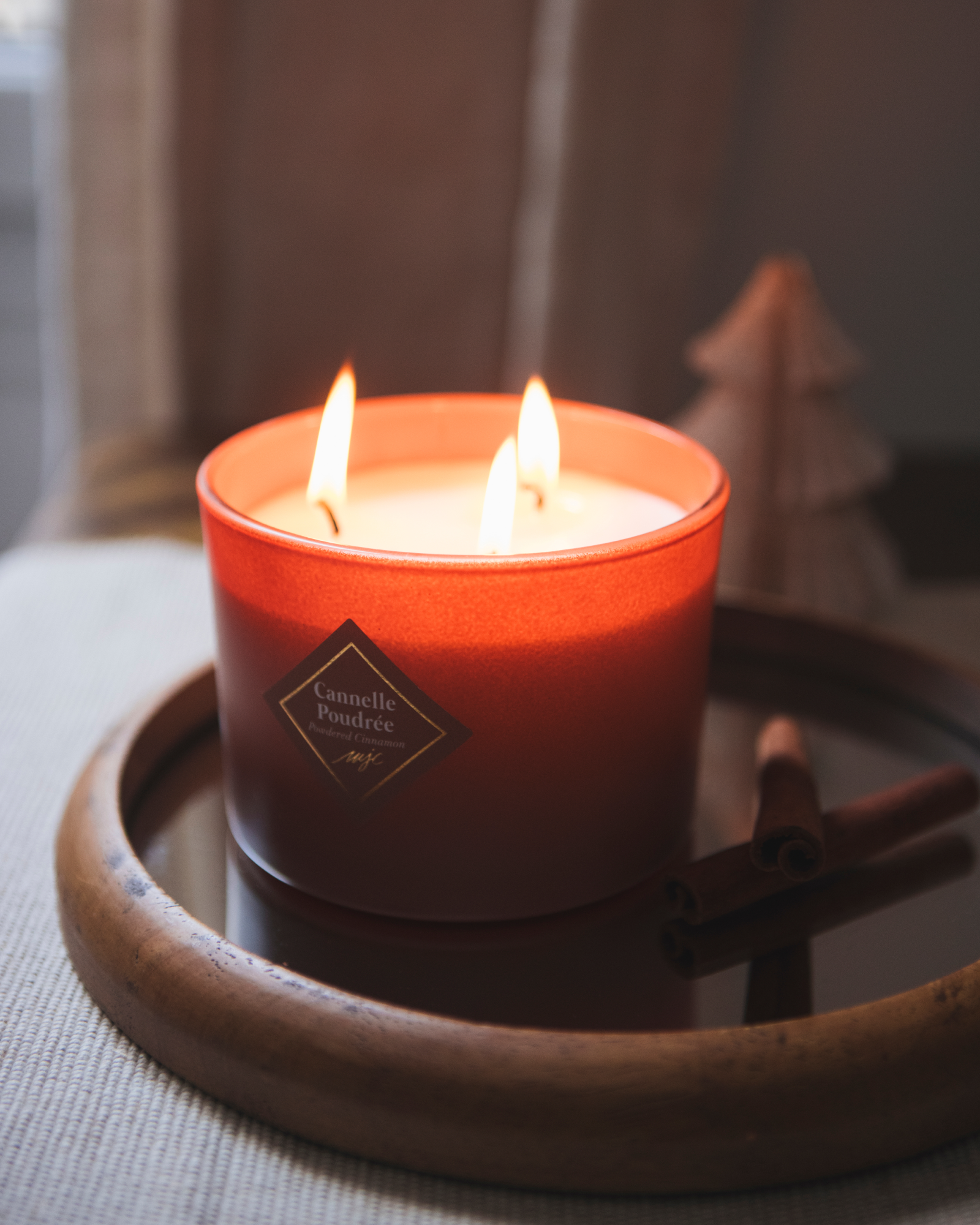 Grande bougie Cannelle Poudrée + capot offert