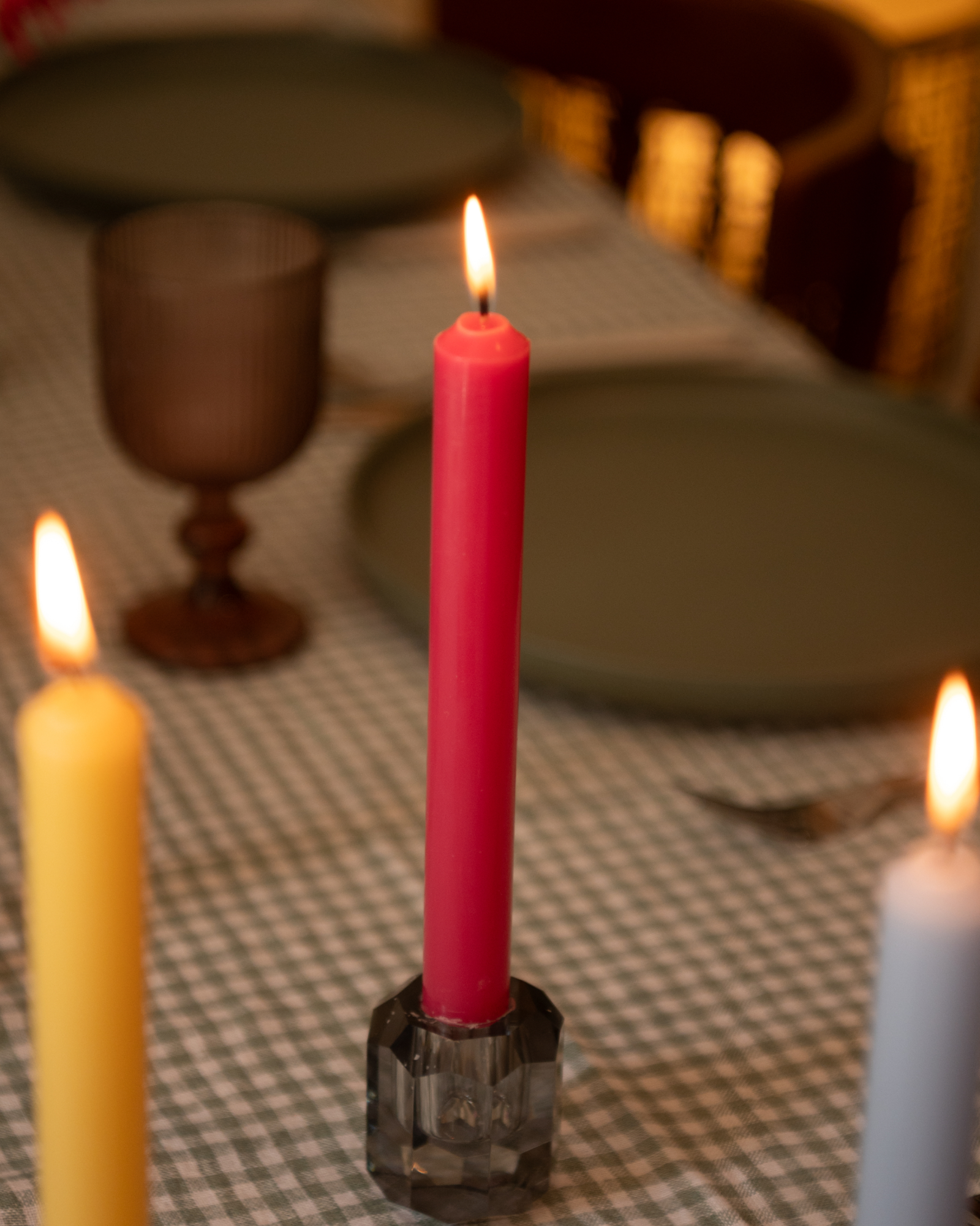 Bougies droites - Rose Foncé