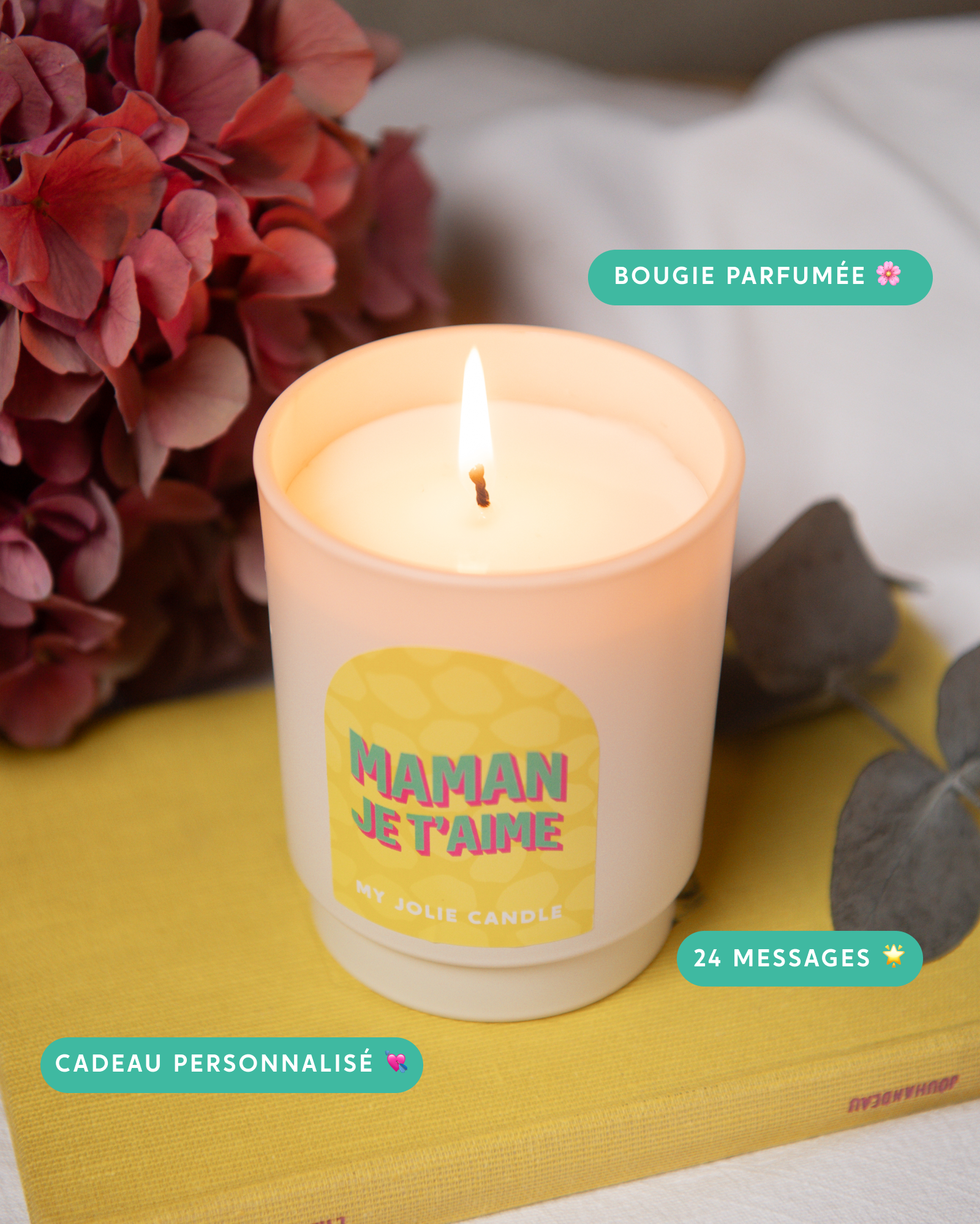 Bougie parfumée "Maman je t'aime" - Amazon