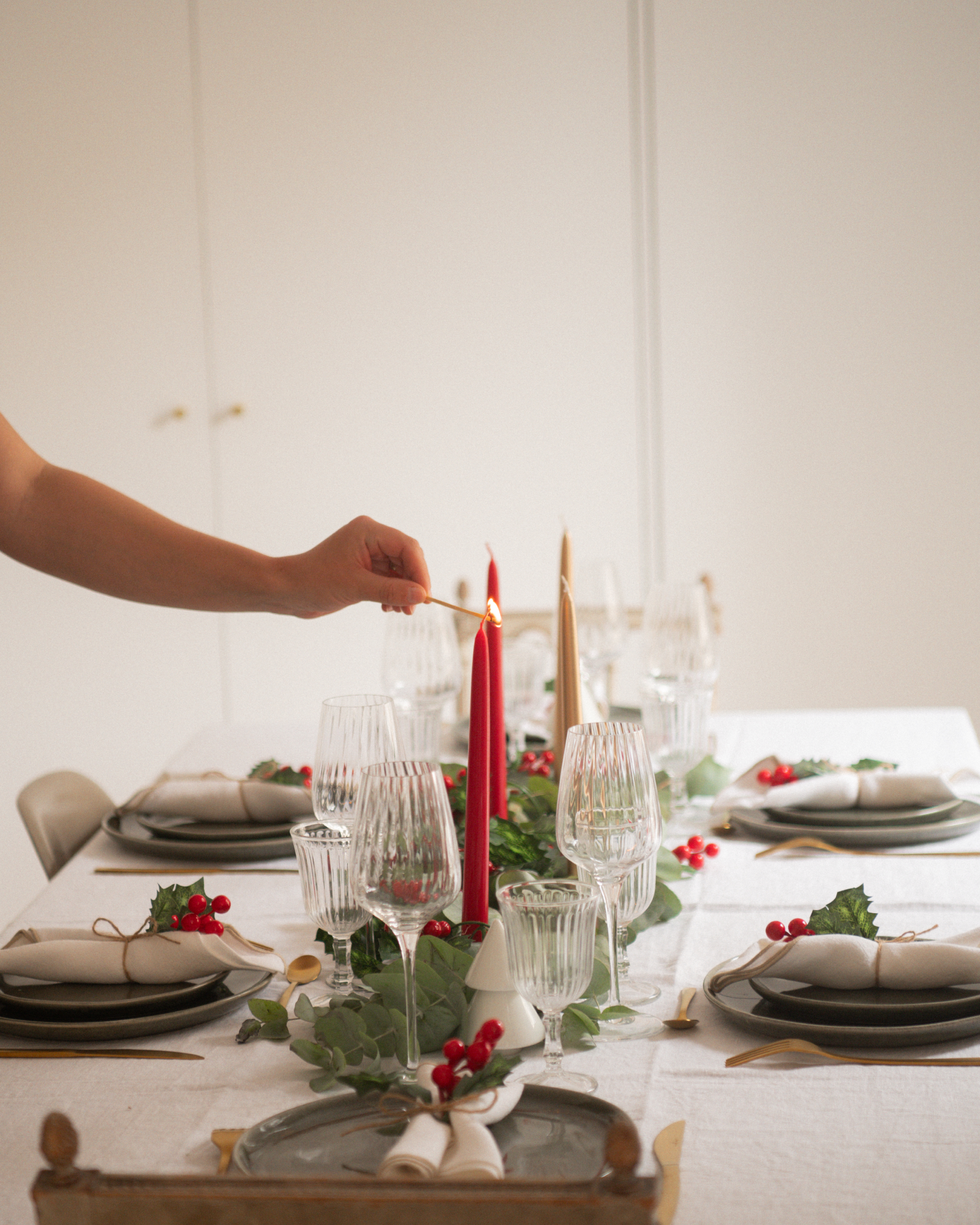 Bougies flambeaux - Rouge