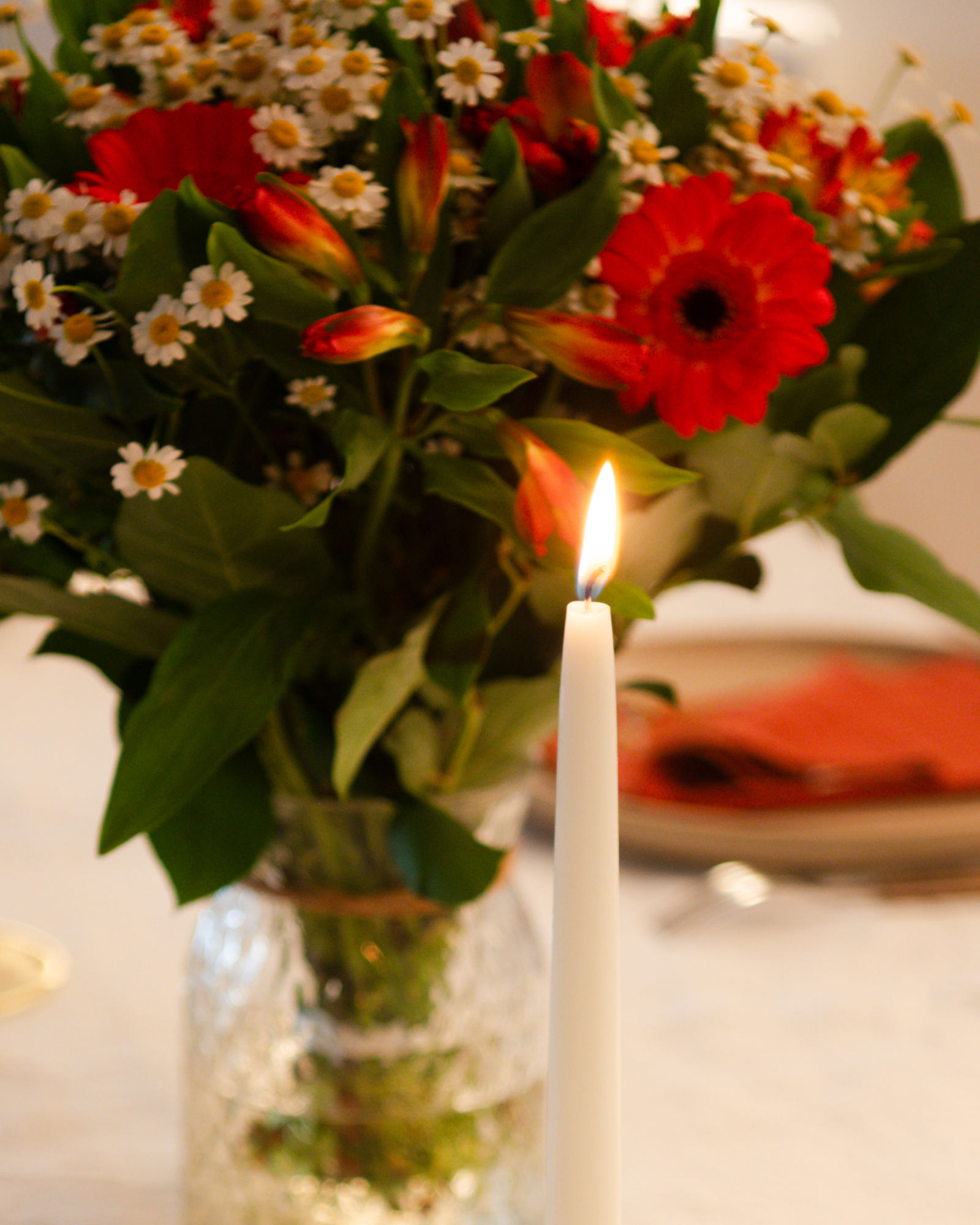 Bougies flambeaux - Blanc