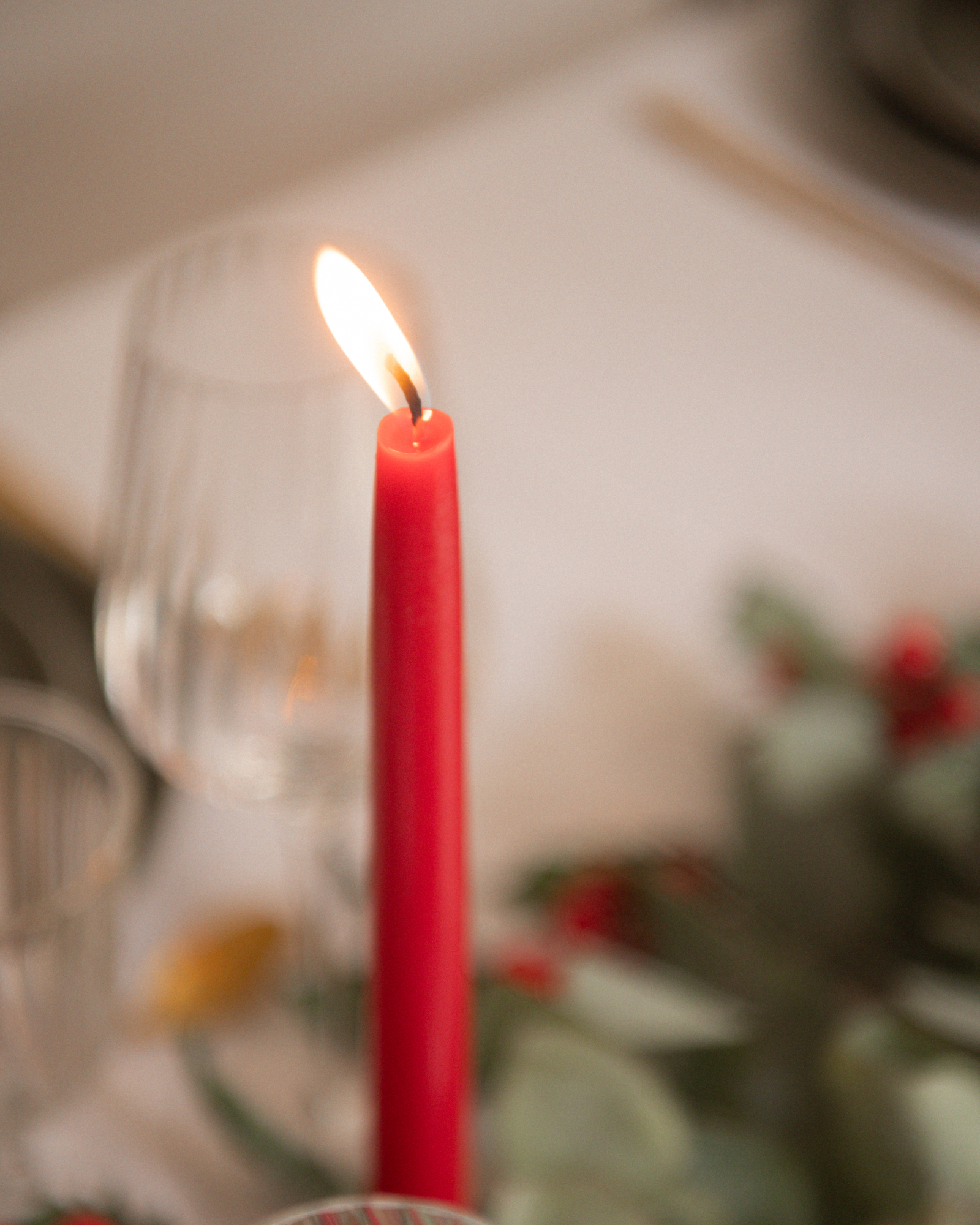 Bougies flambeaux - Rouge