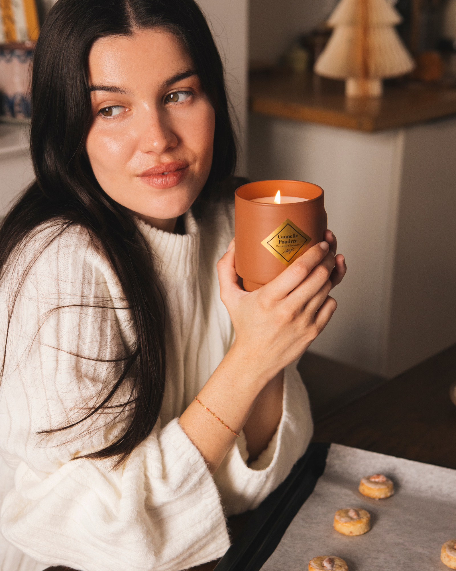 Bougie bijou bracelet Cannelle Poudrée