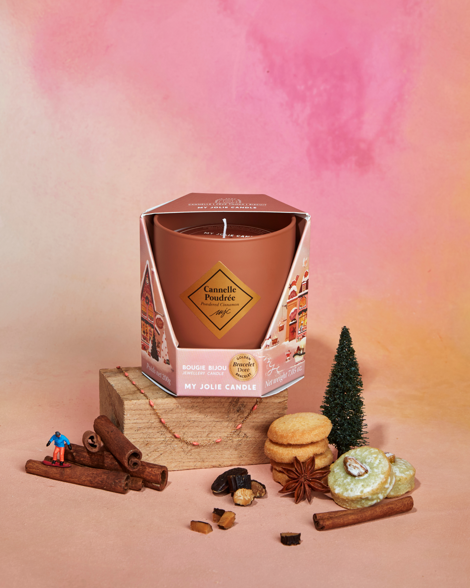 Bougie bijou bracelet Cannelle Poudrée