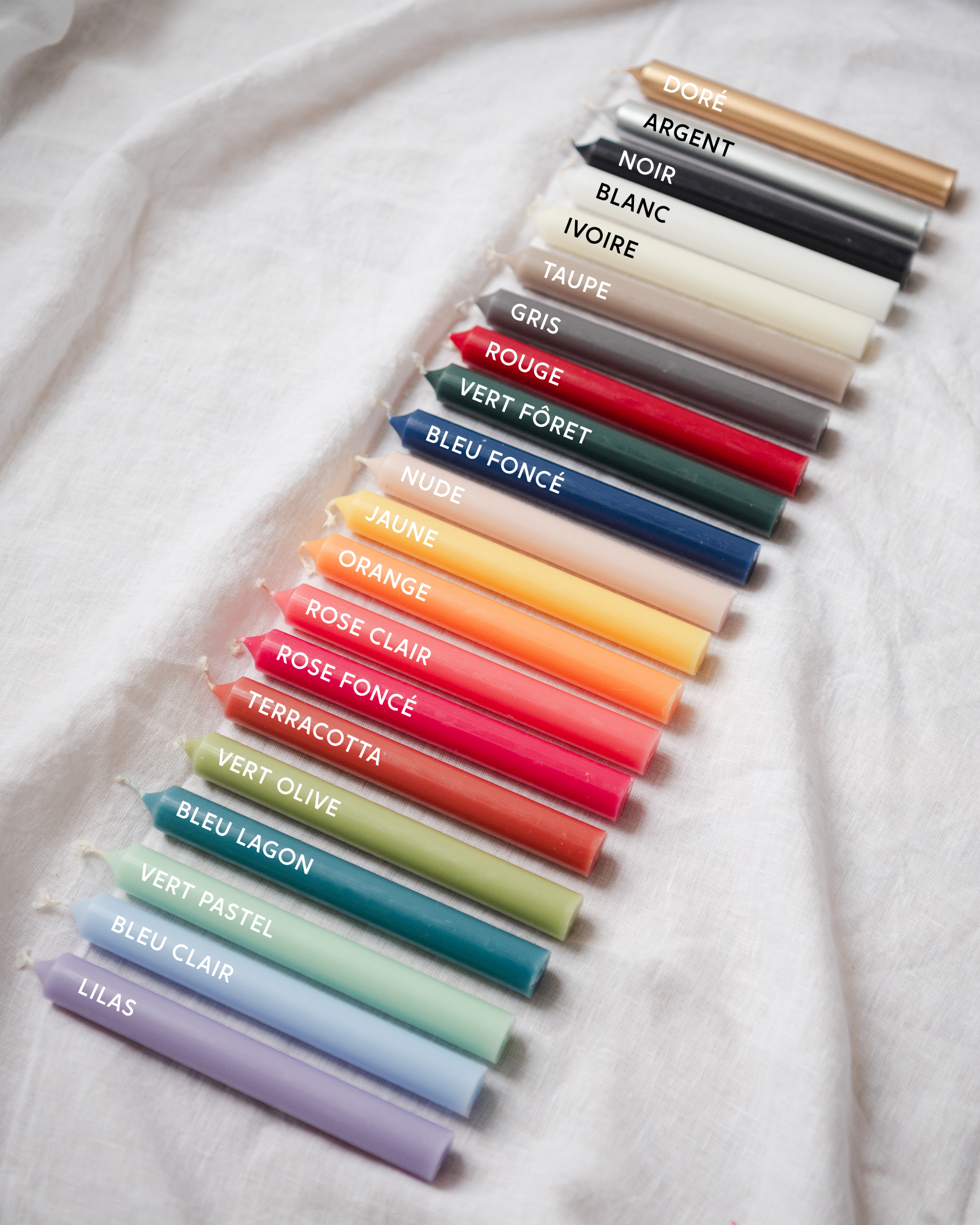 Bougies droites - Rouge