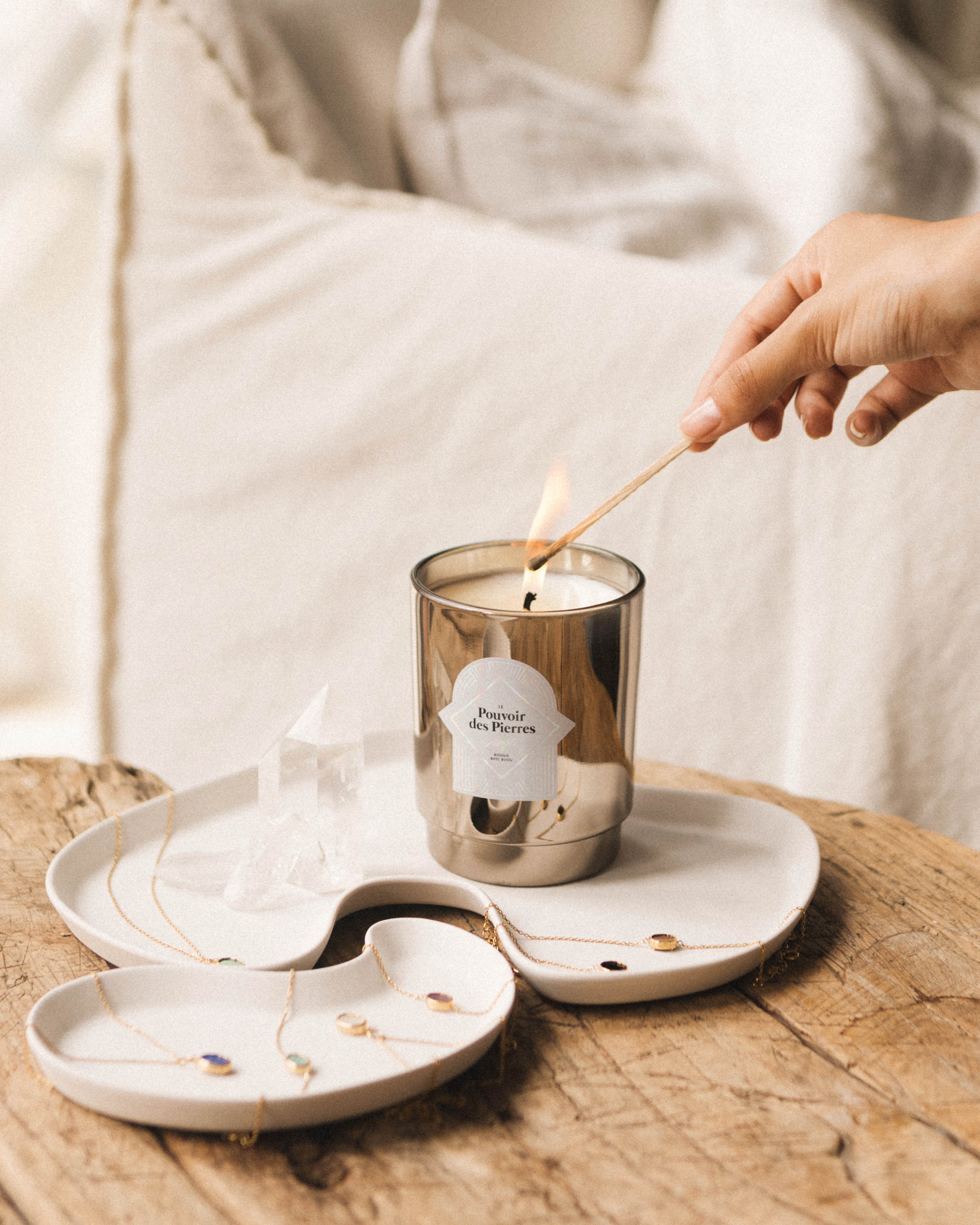 Bougies bijoux Le Pouvoir des Pierres