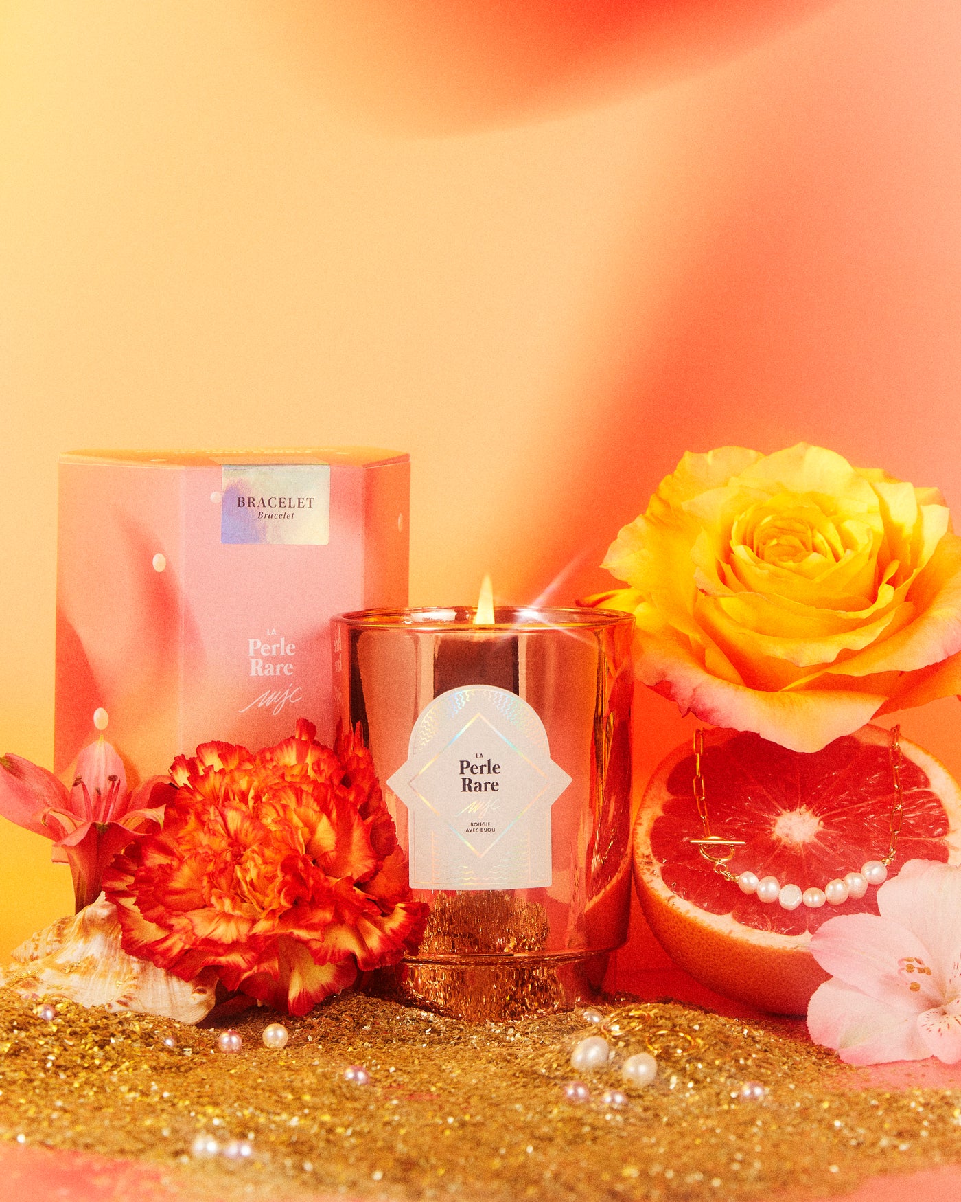 Bougie Bijou La Perle Rare, Bijoux en acier inoxydable, Cadeau parfait