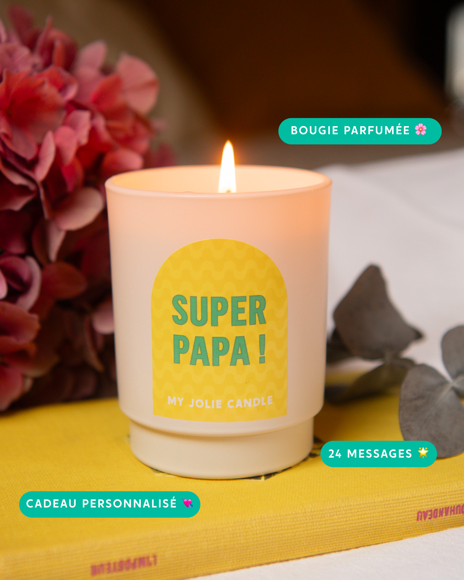 Bougie parfumée "Super Papa !" - Amazon