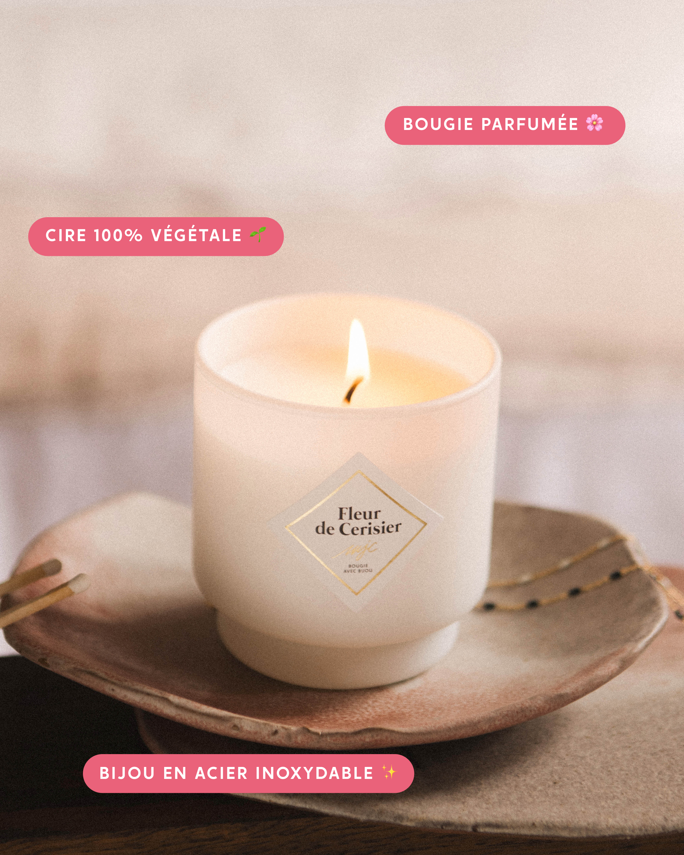 Bougie bijou Fleur de cerisier