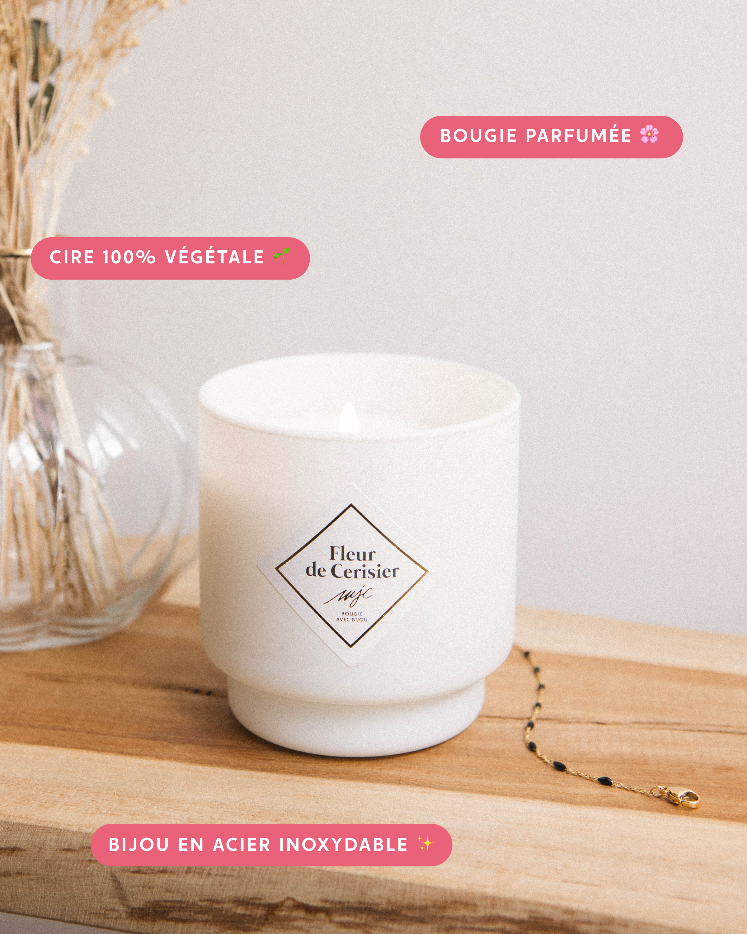 Bougie bijou Fleur de cerisier