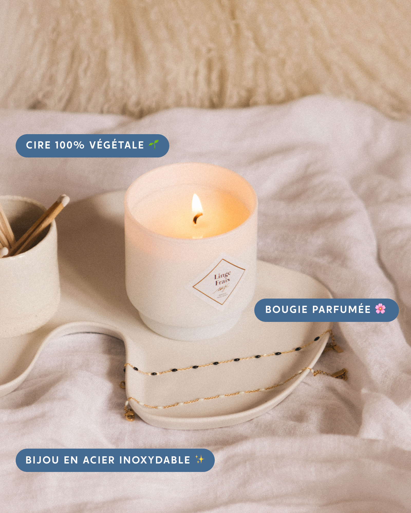 Bougie bijou Linge Frais