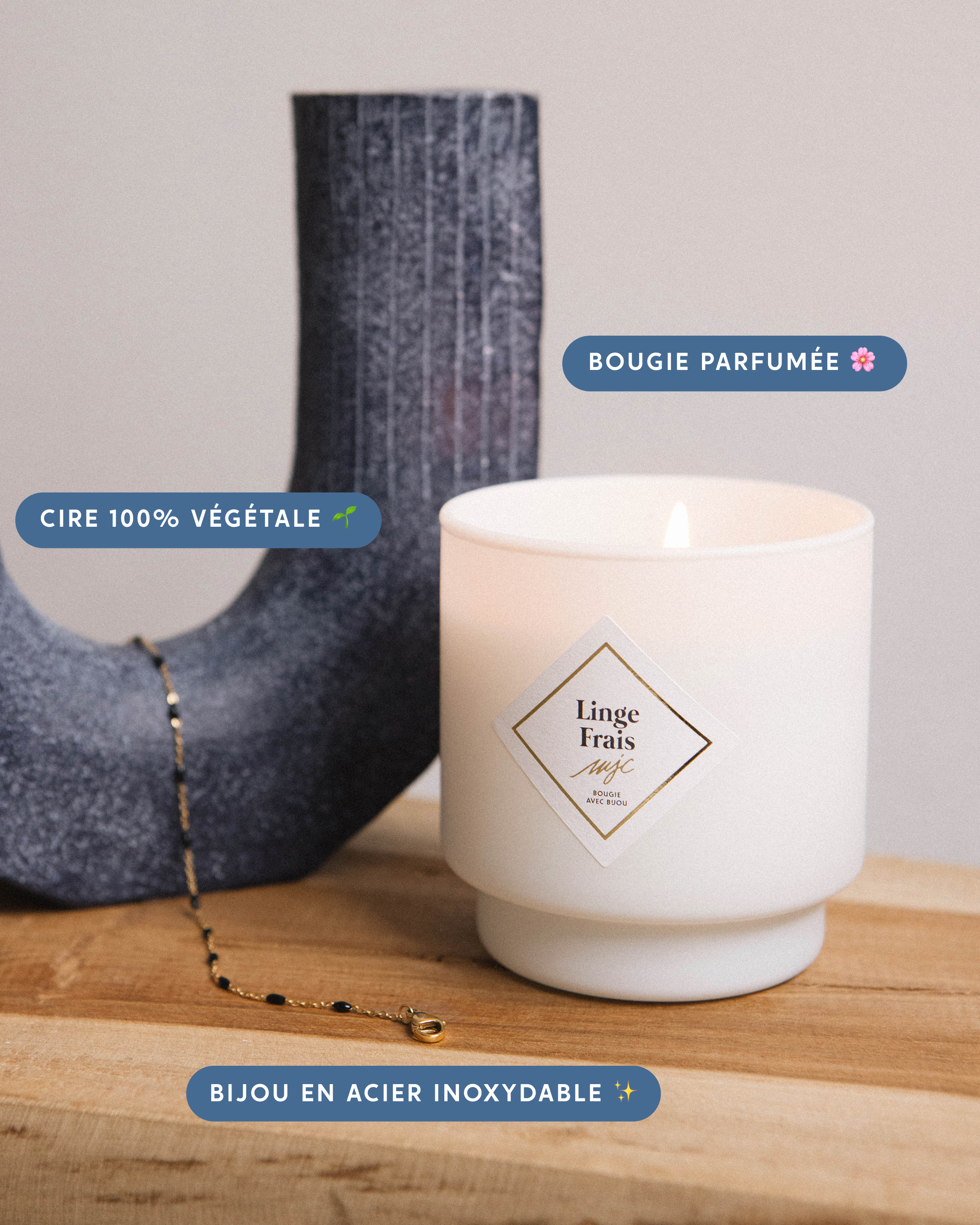 Bougie bijou Linge Frais