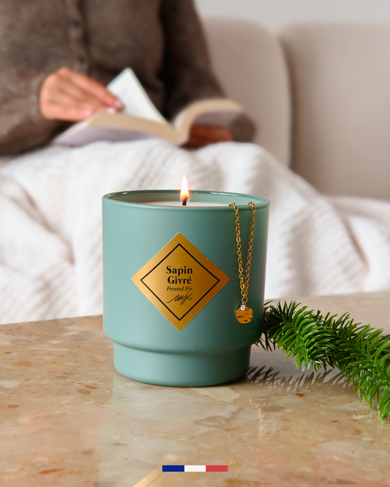 Bougie bijou Sapin Givré