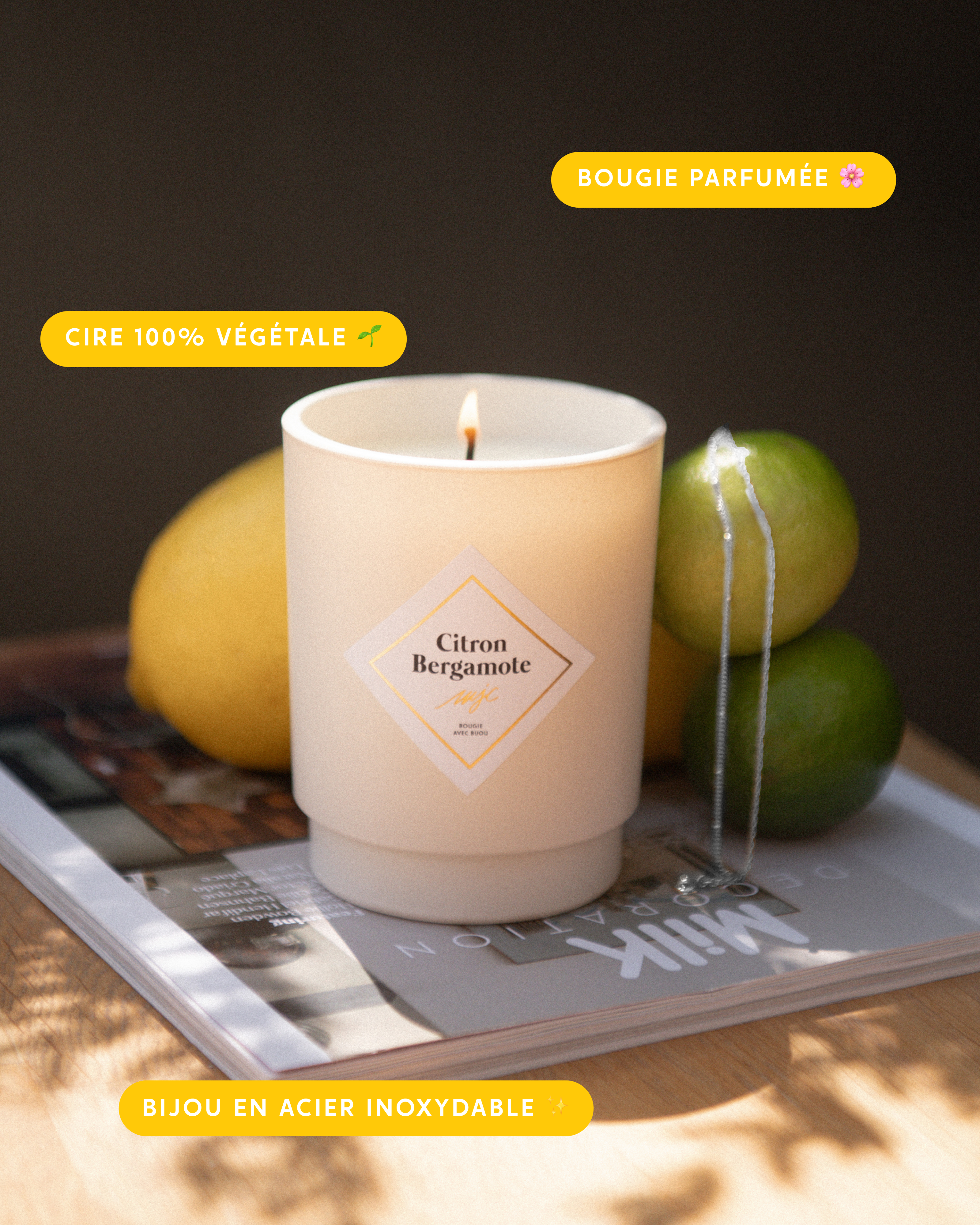 Bougie bijou Citron Bergamote