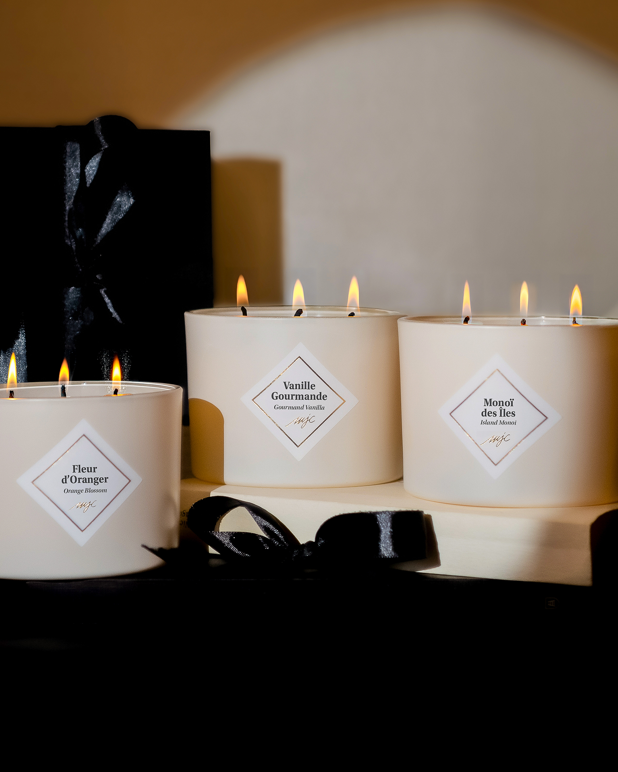 Trio grandes bougies à composer